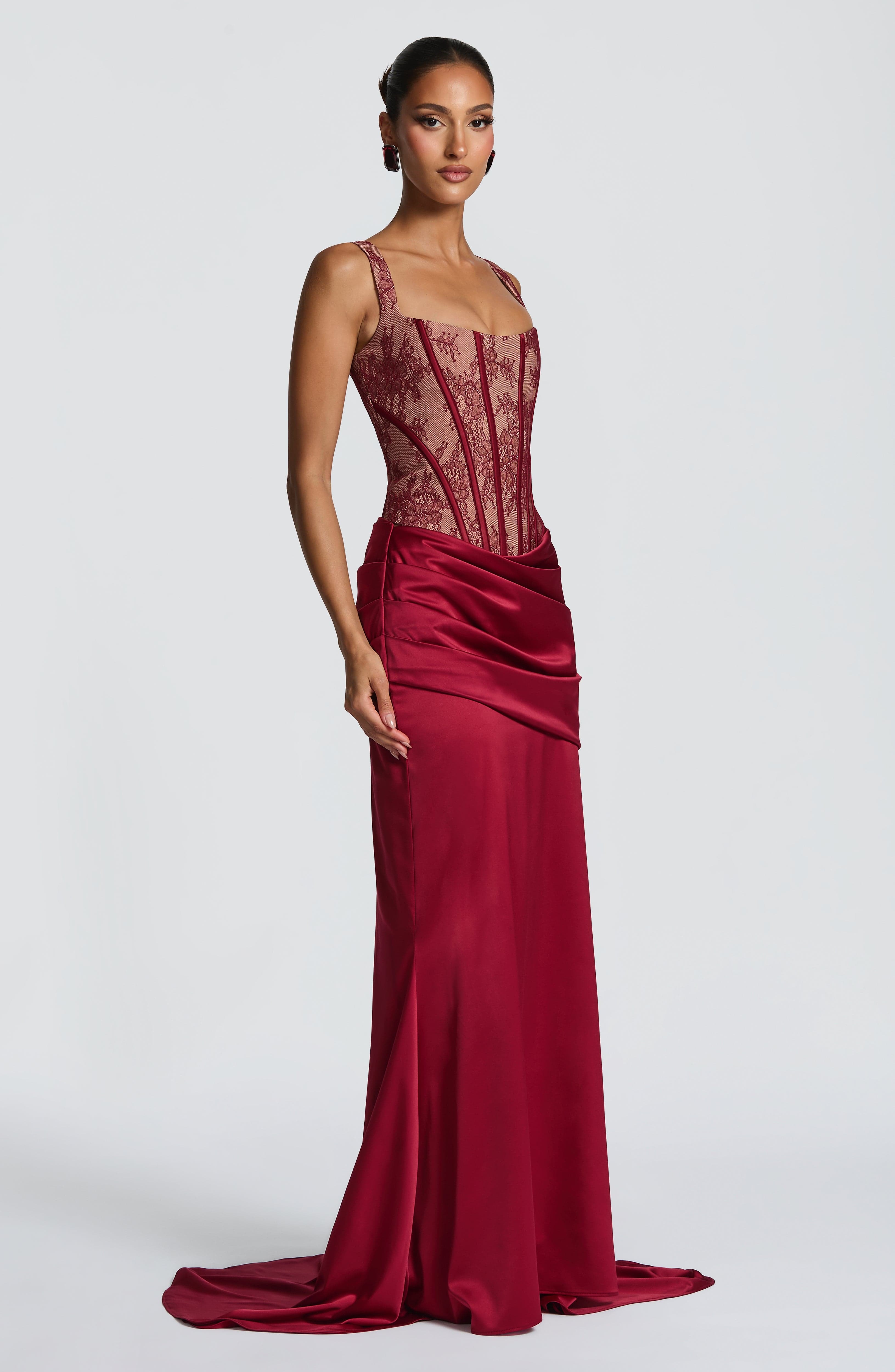 Claudette Maxi Skirt - Burgundy - Image 9