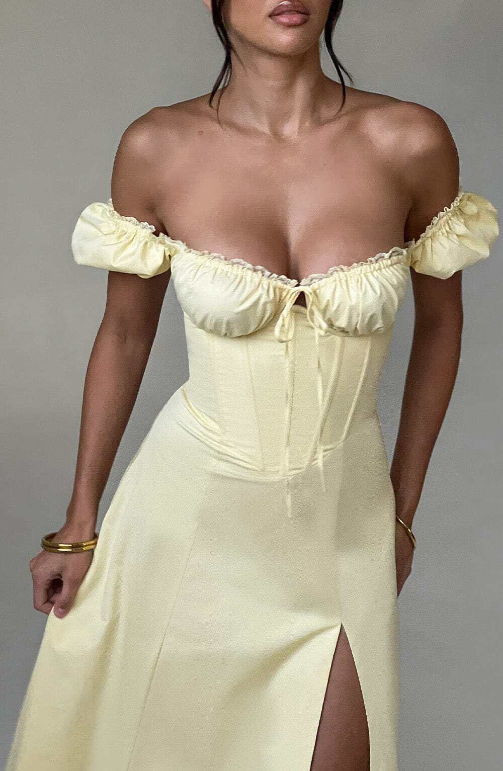 Courtney Midi Dress - Lemon - Image 9