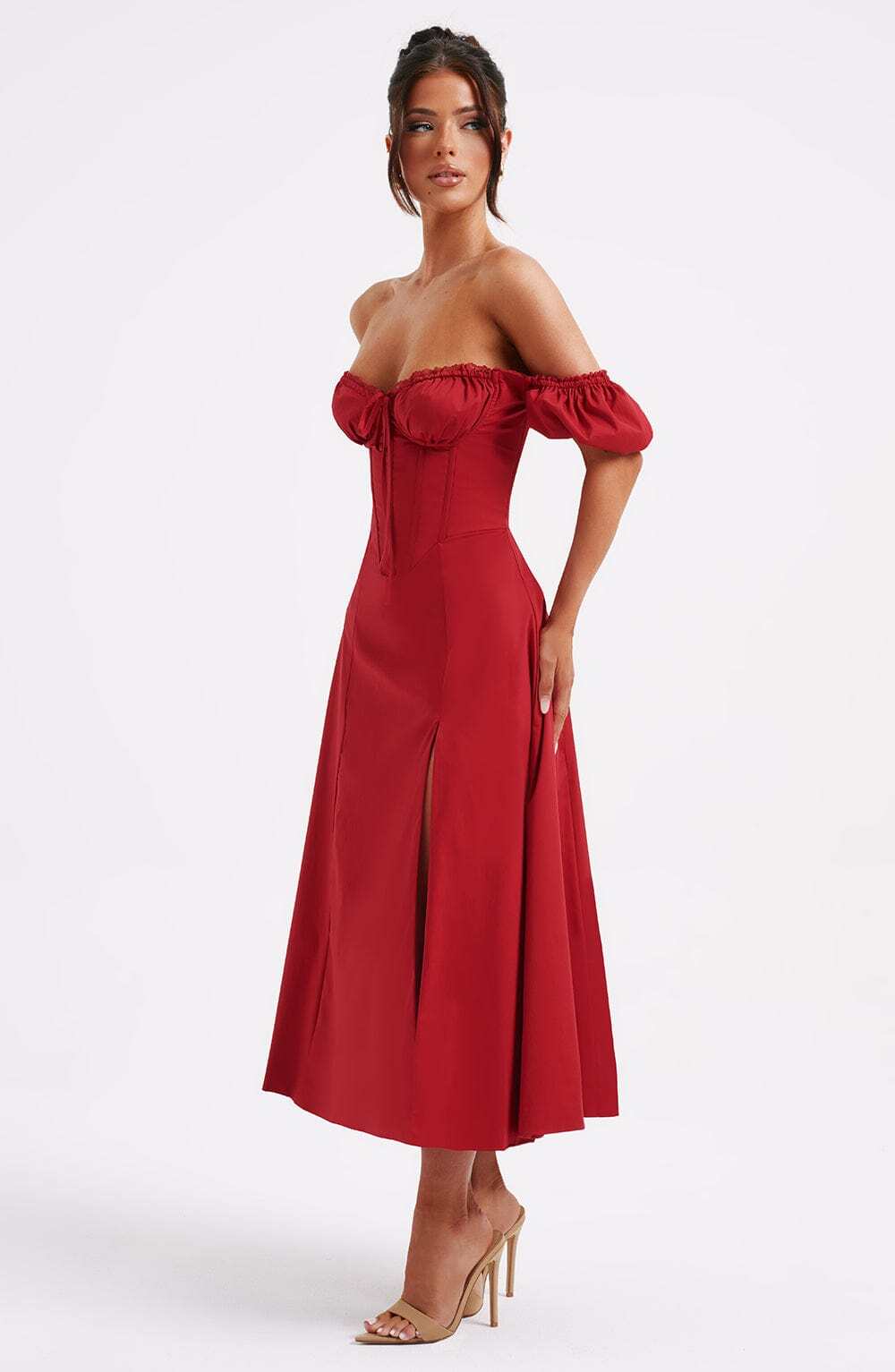 Courtney Midi Dress - Red - Image 6