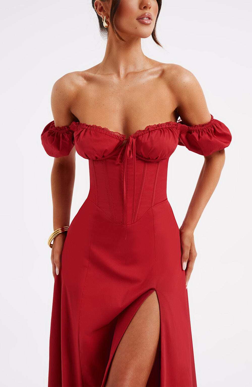 Courtney Midi Dress - Red - Image 3