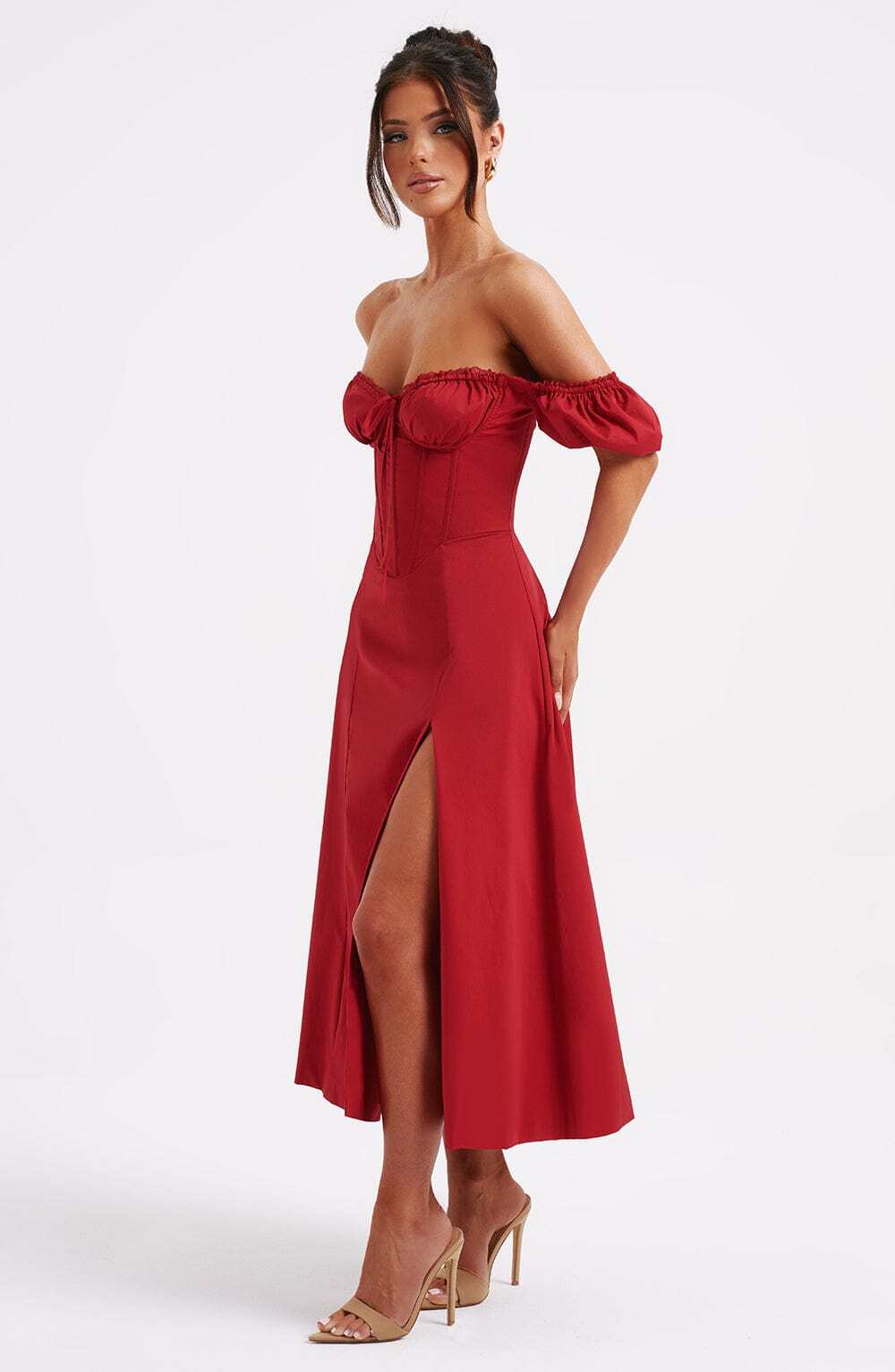 Courtney Midi Dress - Red - Image 5