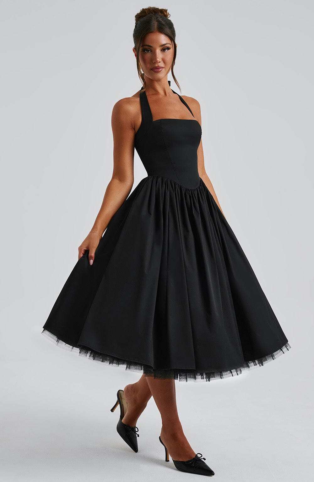 Cressida Midi Dress - Black - Image 7