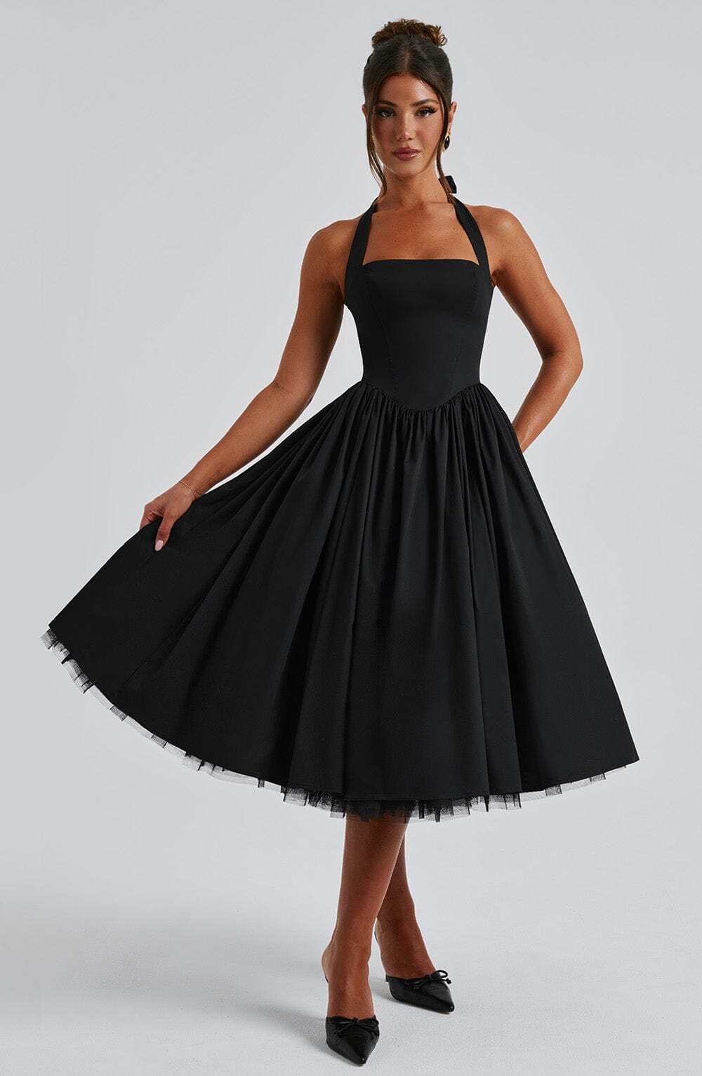 Cressida Midi Dress - Black - Image 9