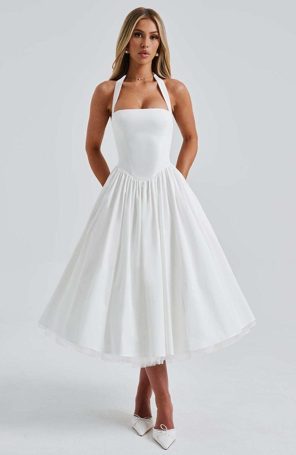 Cressida Midi Dress - Ivory - Image 5