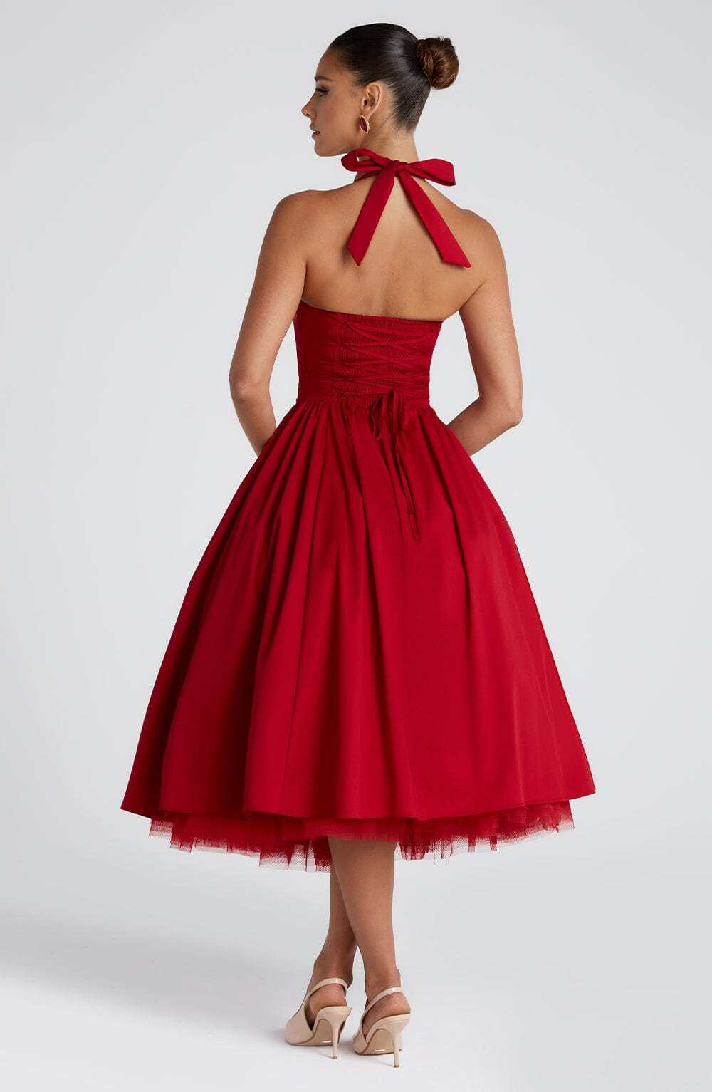 Cressida Midi Dress - Red - Image 2