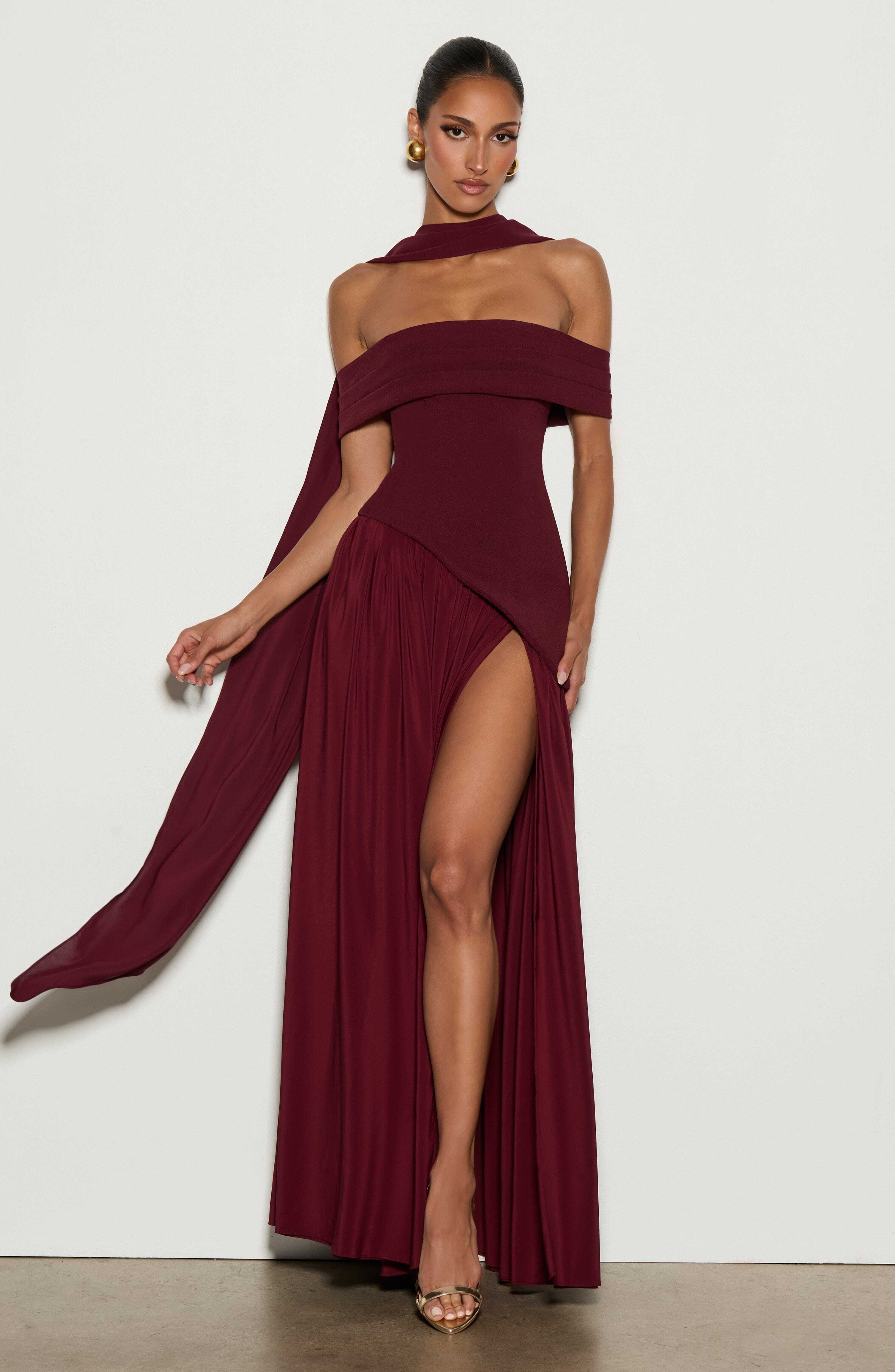 Delilah Maxi Dress - Cherry Lacquer - Image 9