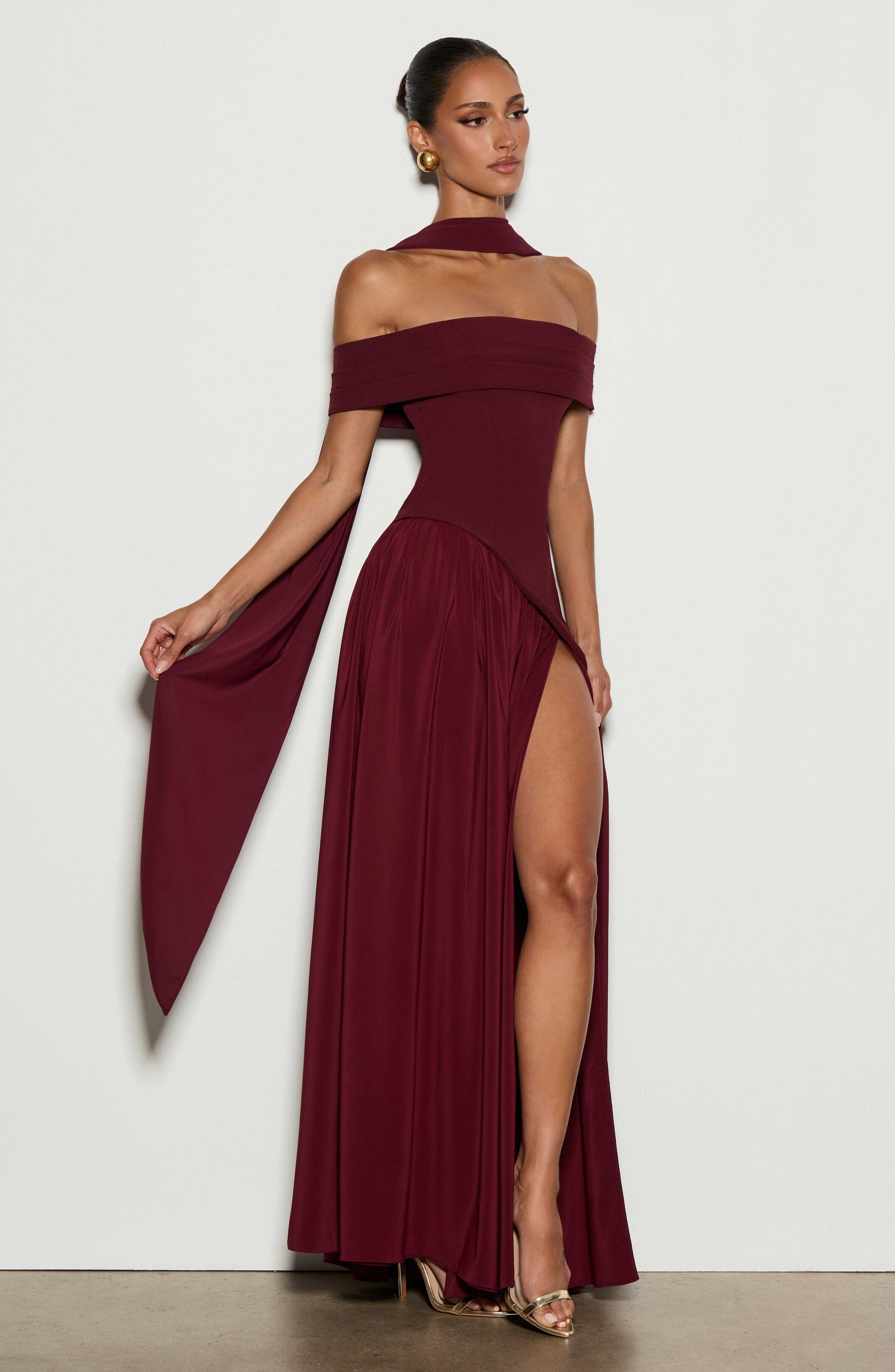 Delilah Maxi Dress - Cherry Lacquer - Image 2