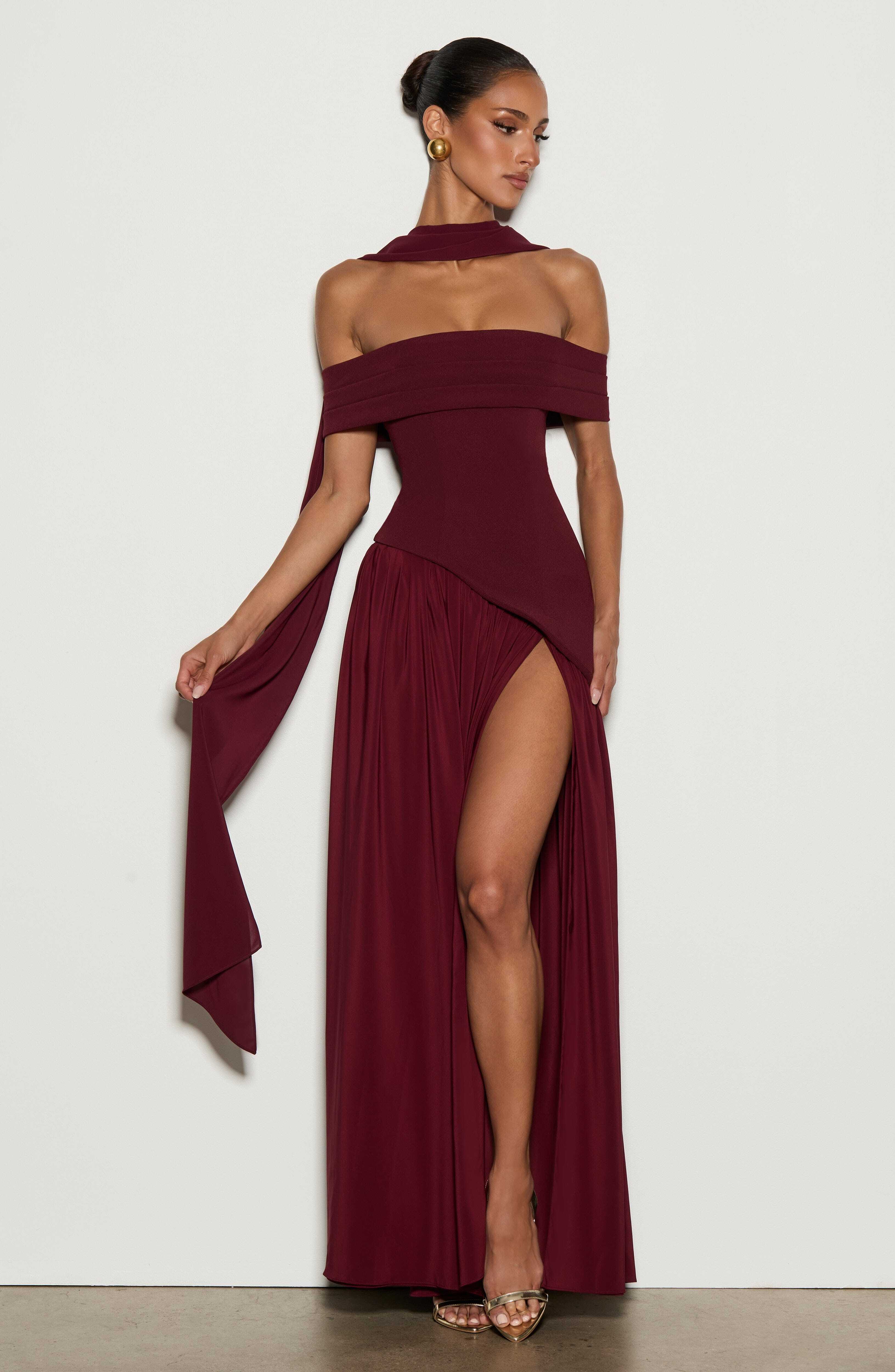 Delilah Maxi Dress - Cherry Lacquer