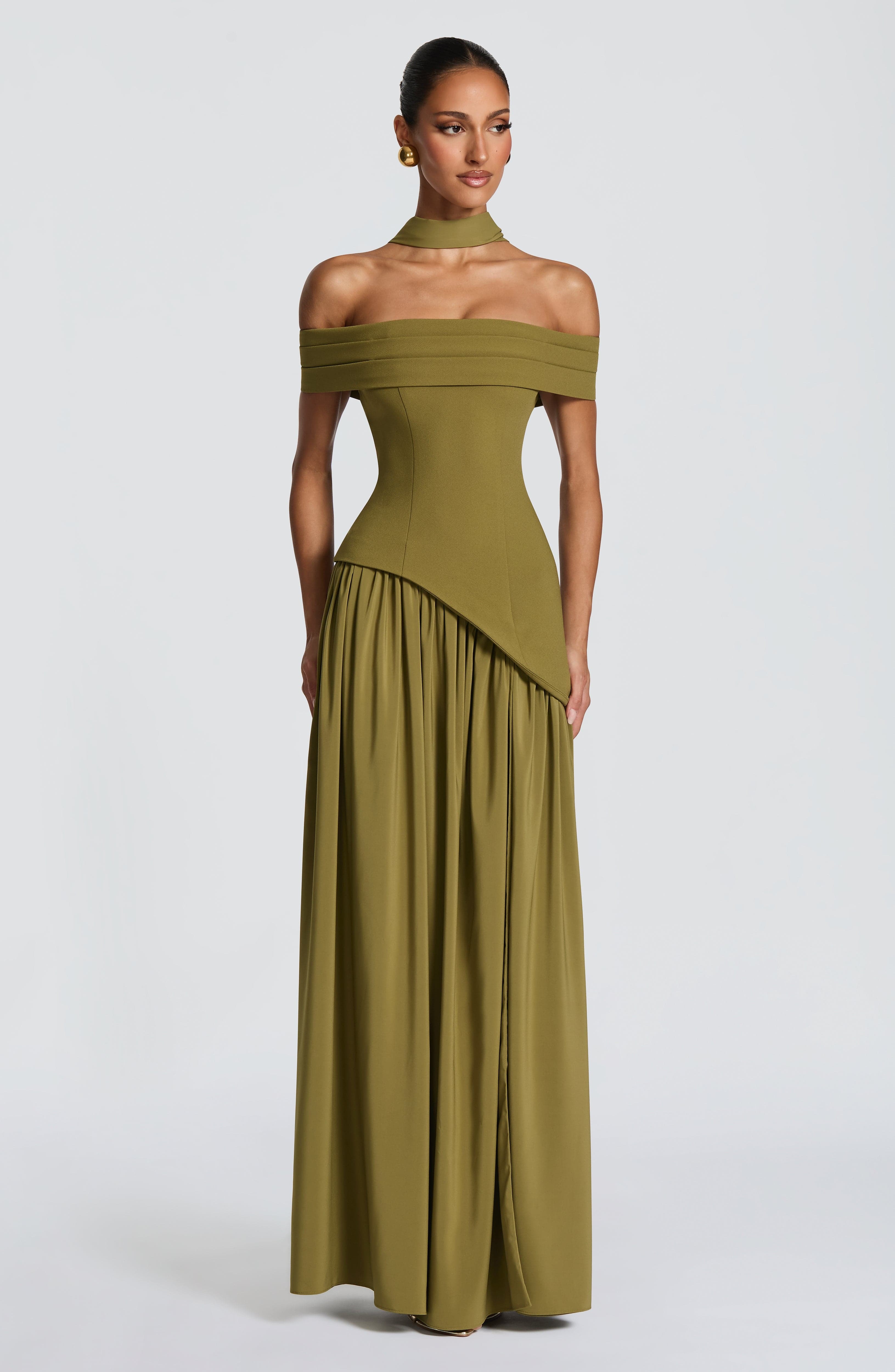 Delilah Maxi Dress - Deep Olive - Image 3