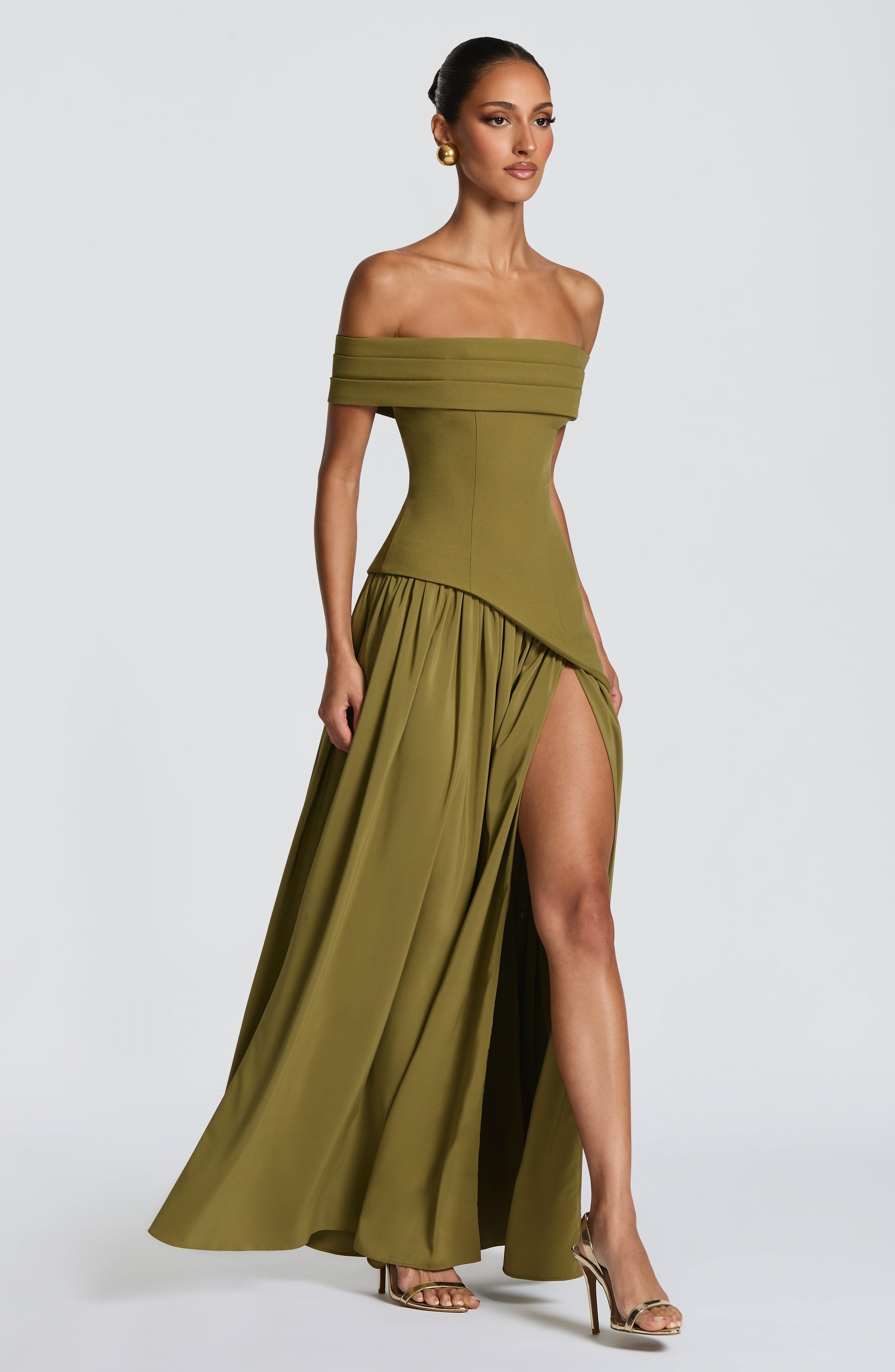 Delilah Maxi Dress - Deep Olive - Image 7