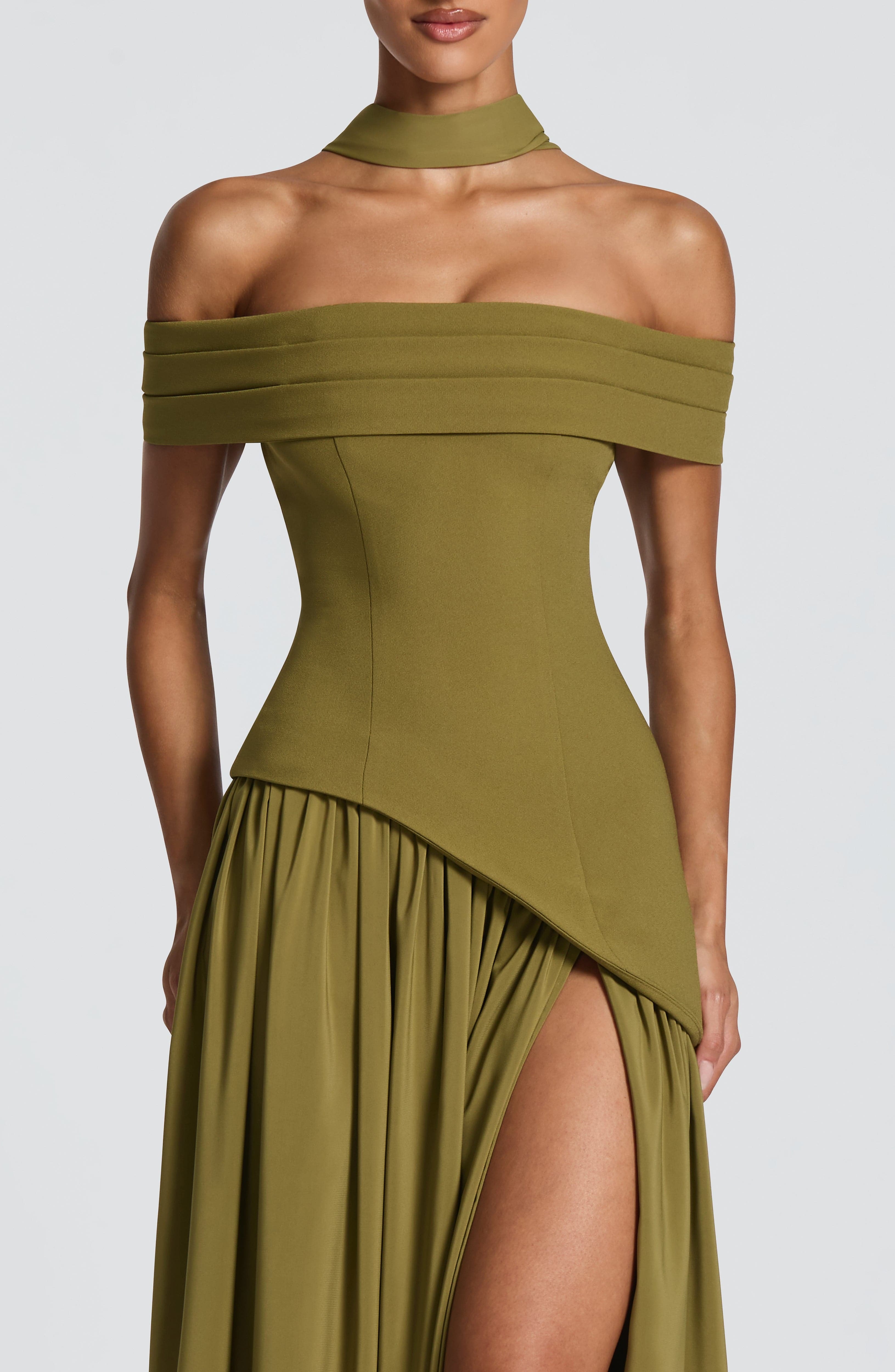 Delilah Maxi Dress - Deep Olive - Image 6
