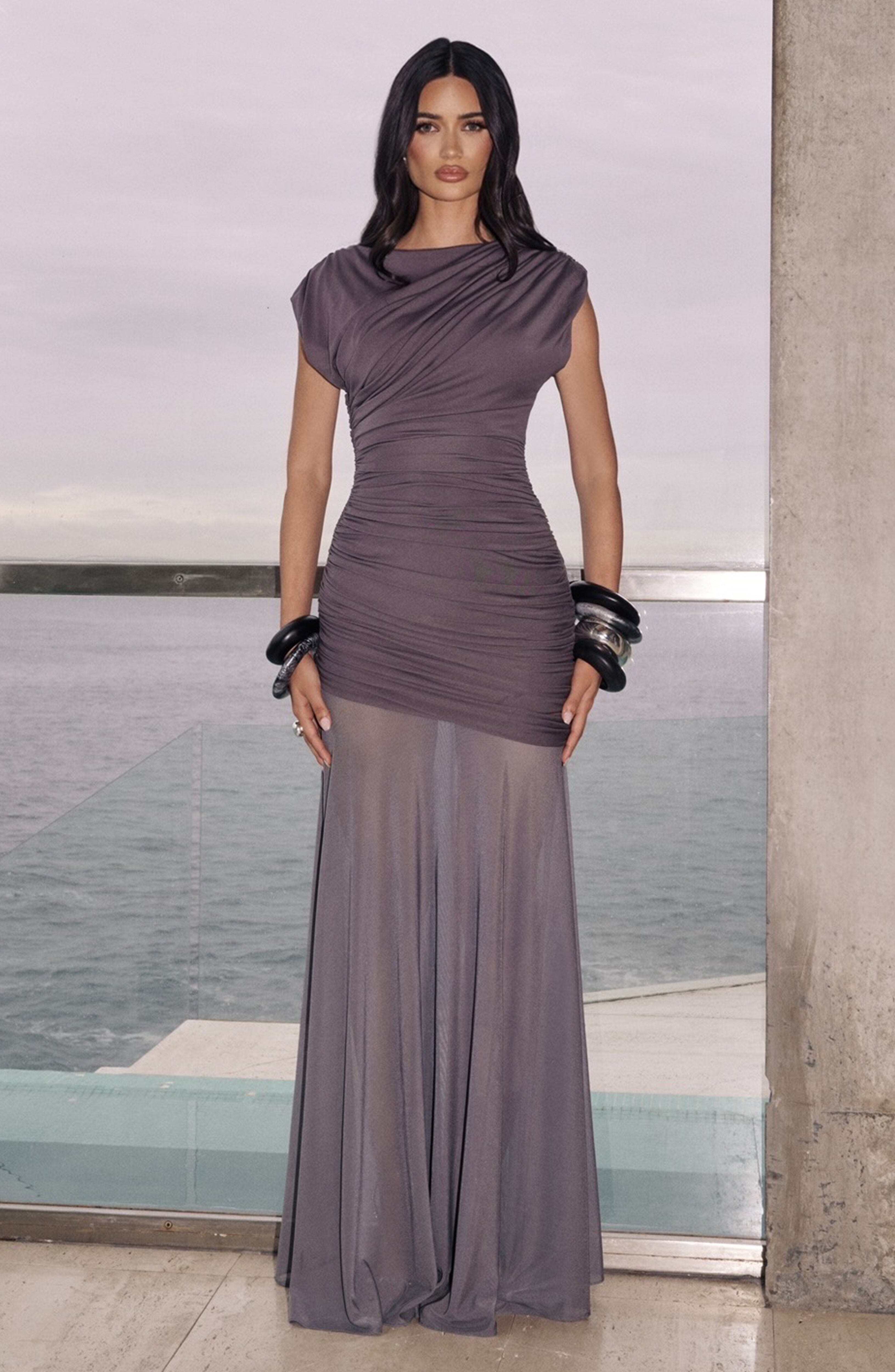 Demelza Maxi Dress - Charcoal - Image 6