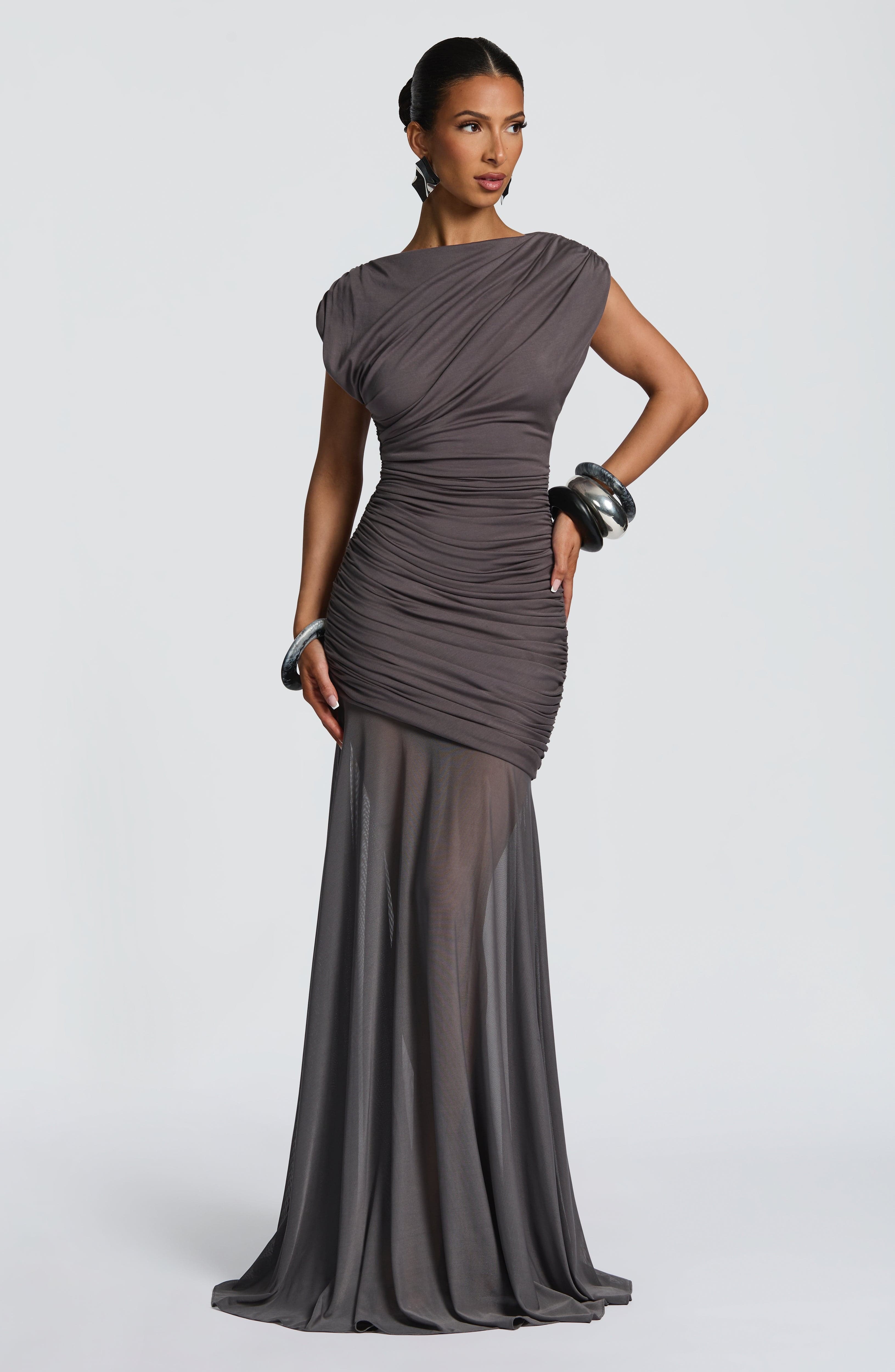 Demelza Maxi Dress - Charcoal - Image 10