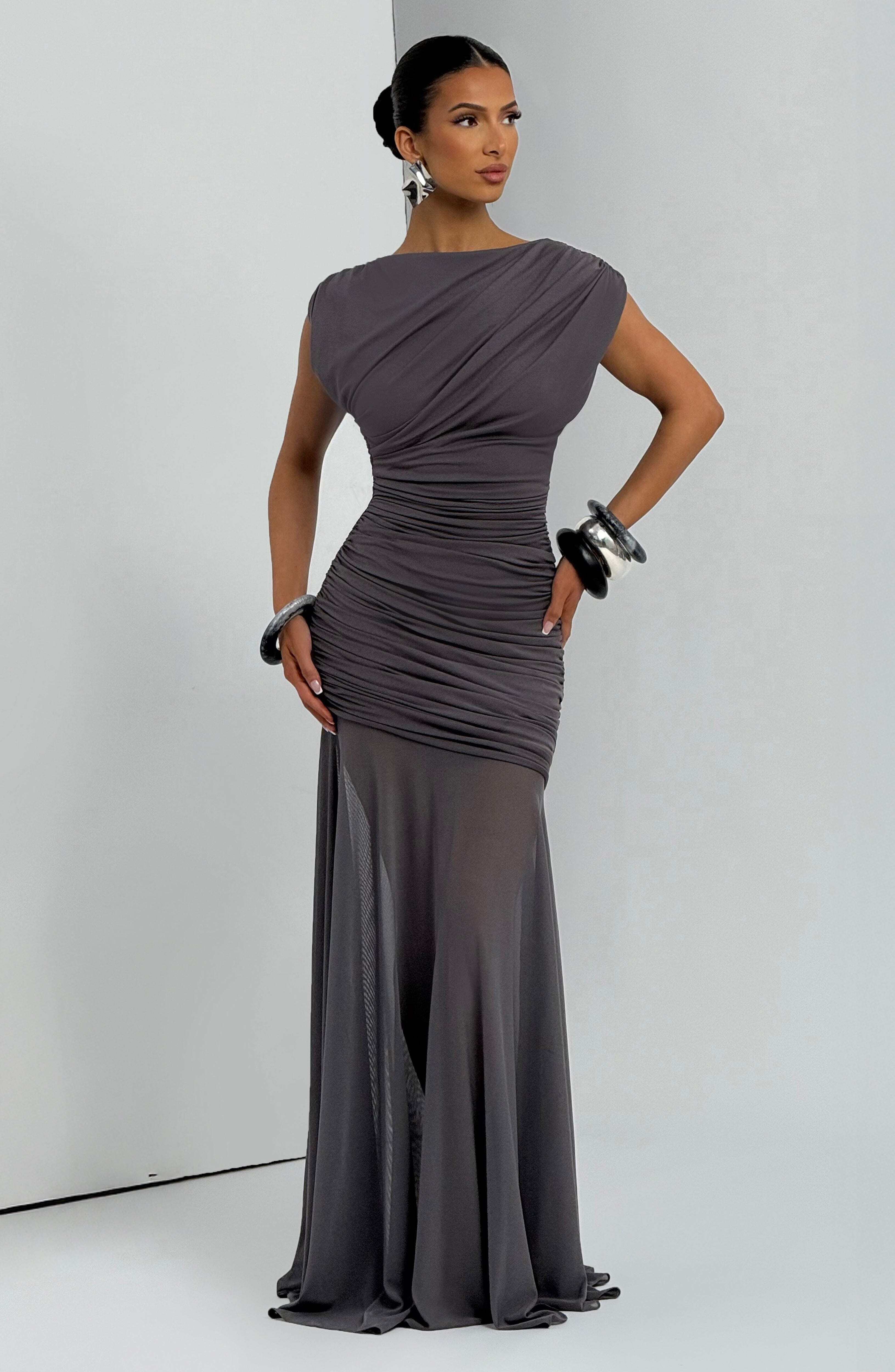 Demelza Maxi Dress - Charcoal - Image 8
