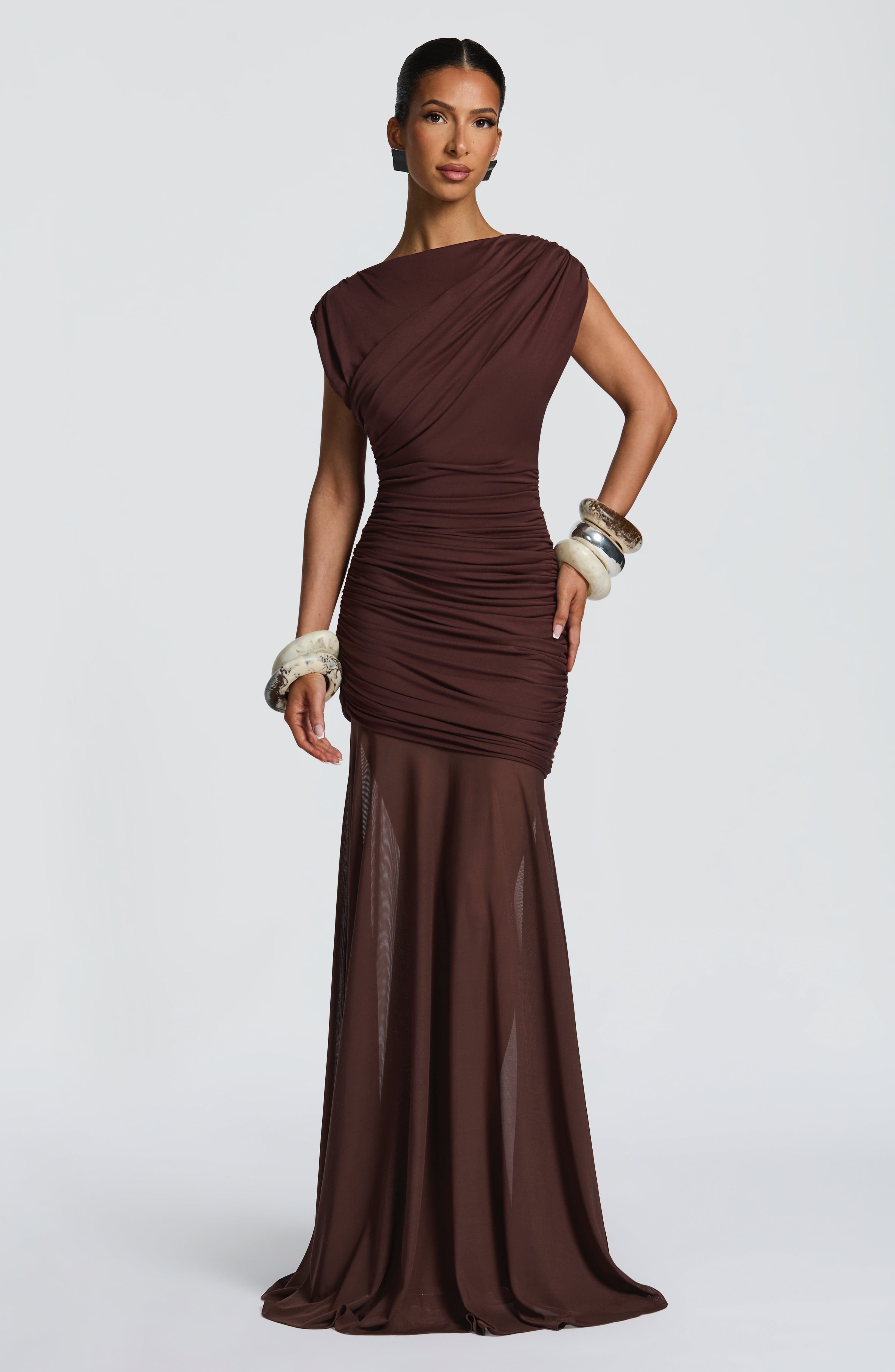 Demelza Maxi Dress - Plum Brown - Image 6