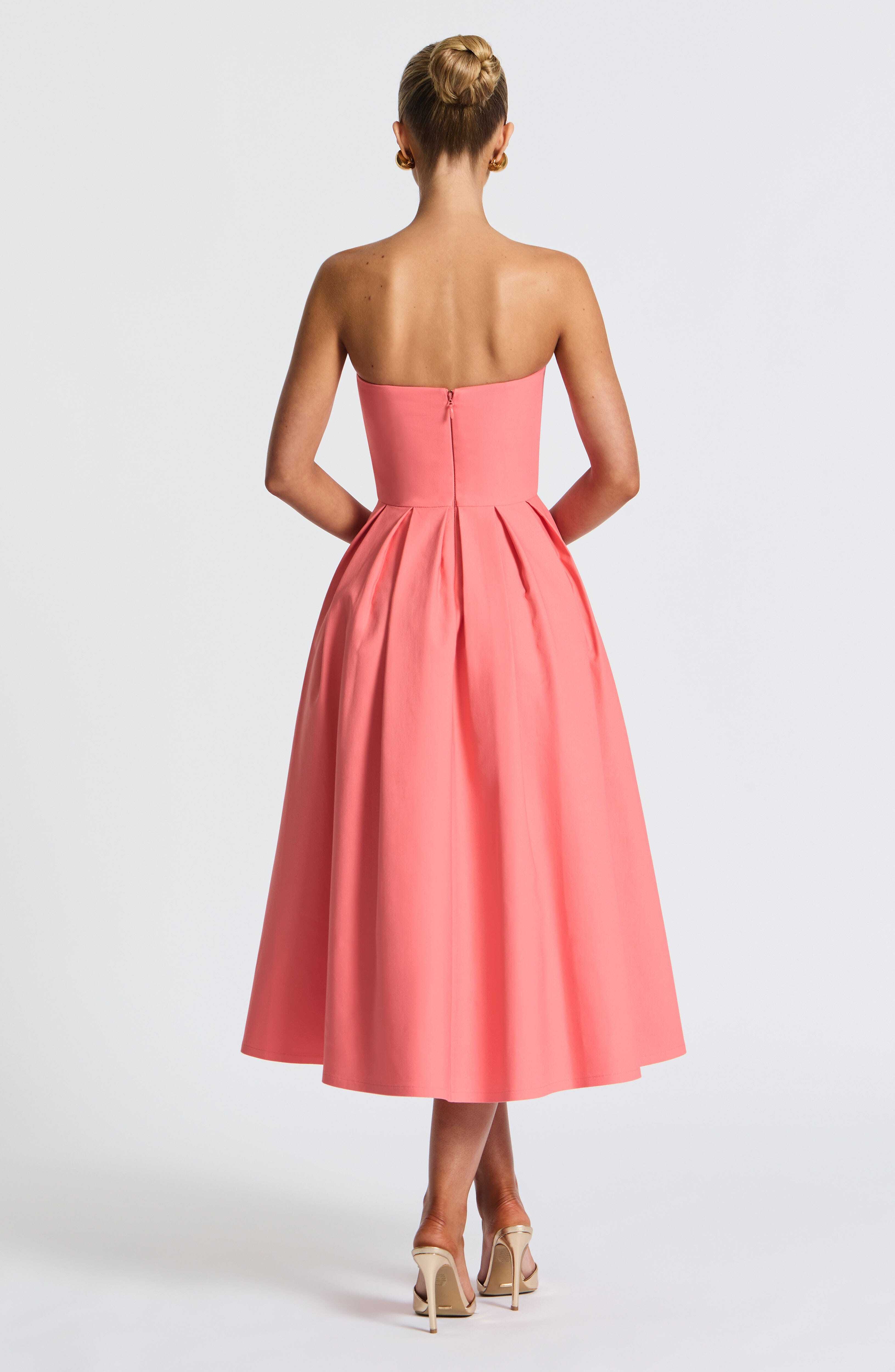 Edith Midi Dress - Coral Pink - Image 5