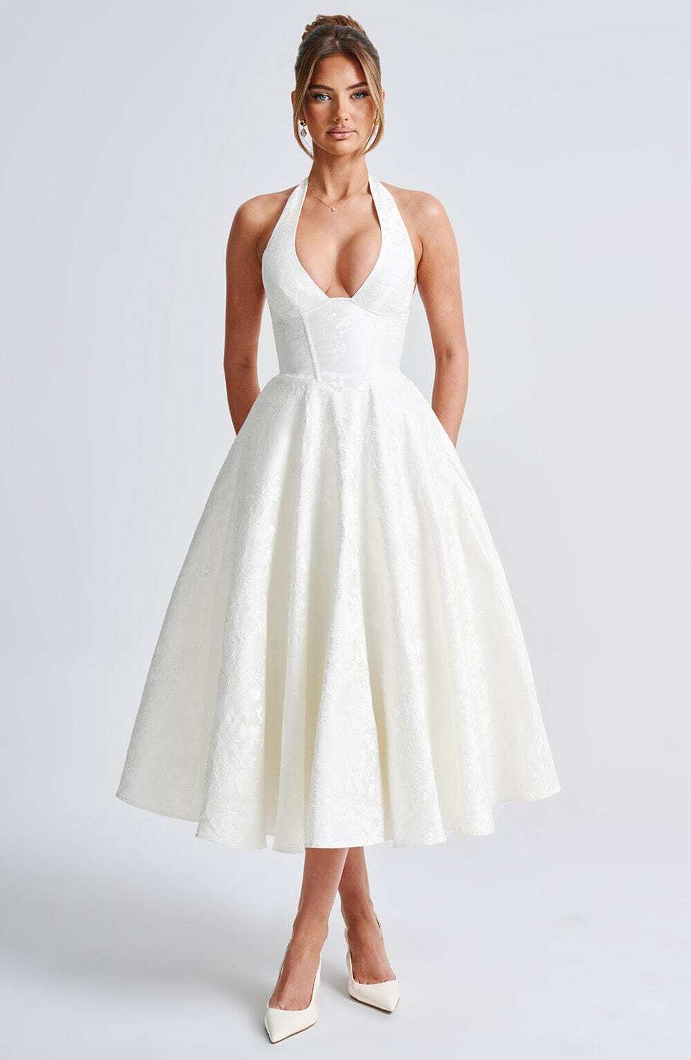 Effie Midi Dress - Ivory - Image 13