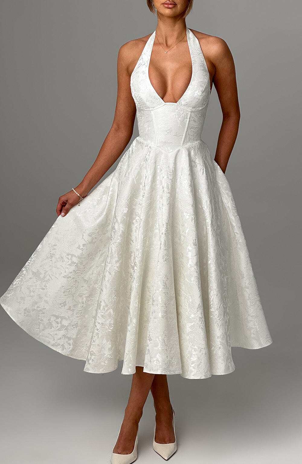 Effie Midi Dress - Ivory - Image 4