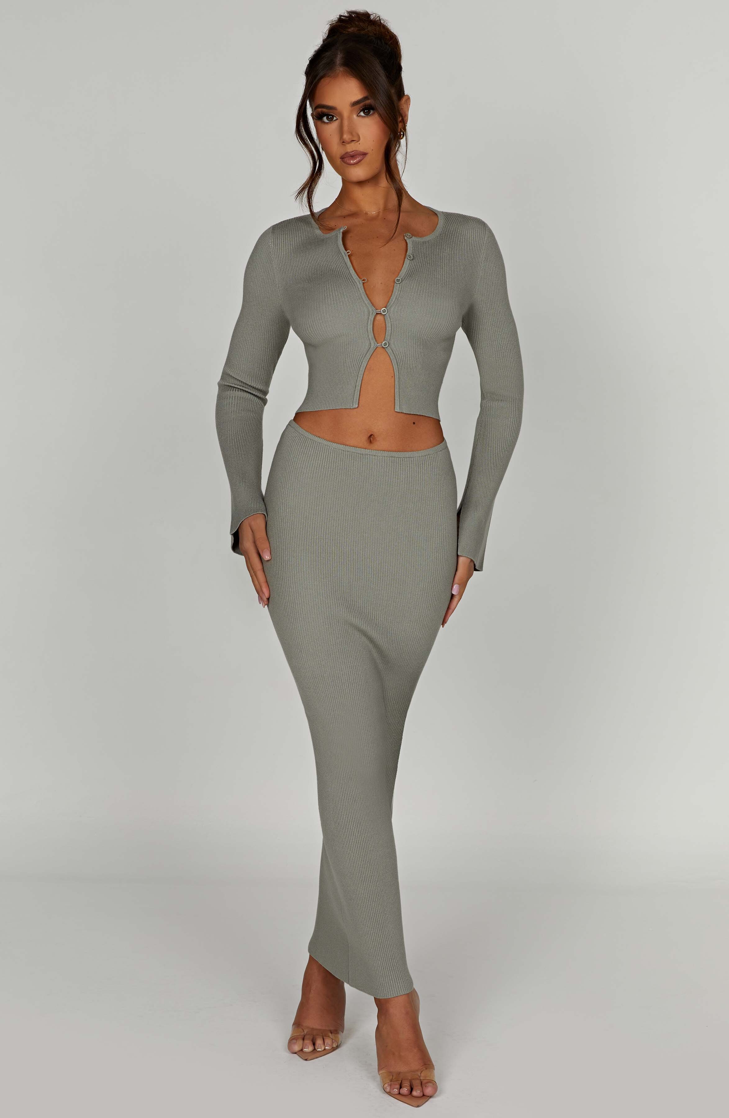 Elia Maxi Skirt - Khaki - Image 7