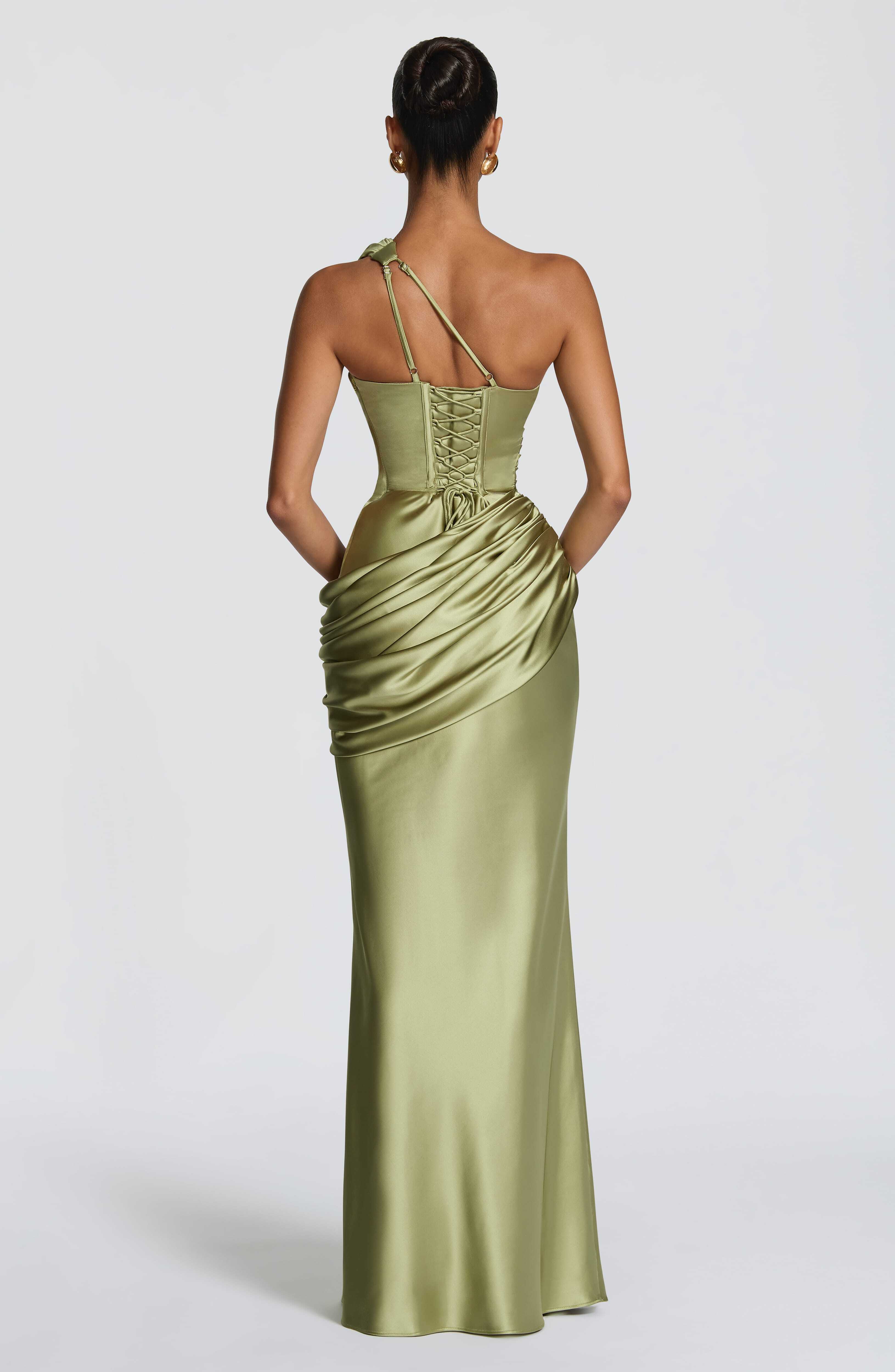 Emina Maxi Dress - Light Olive - Image 2