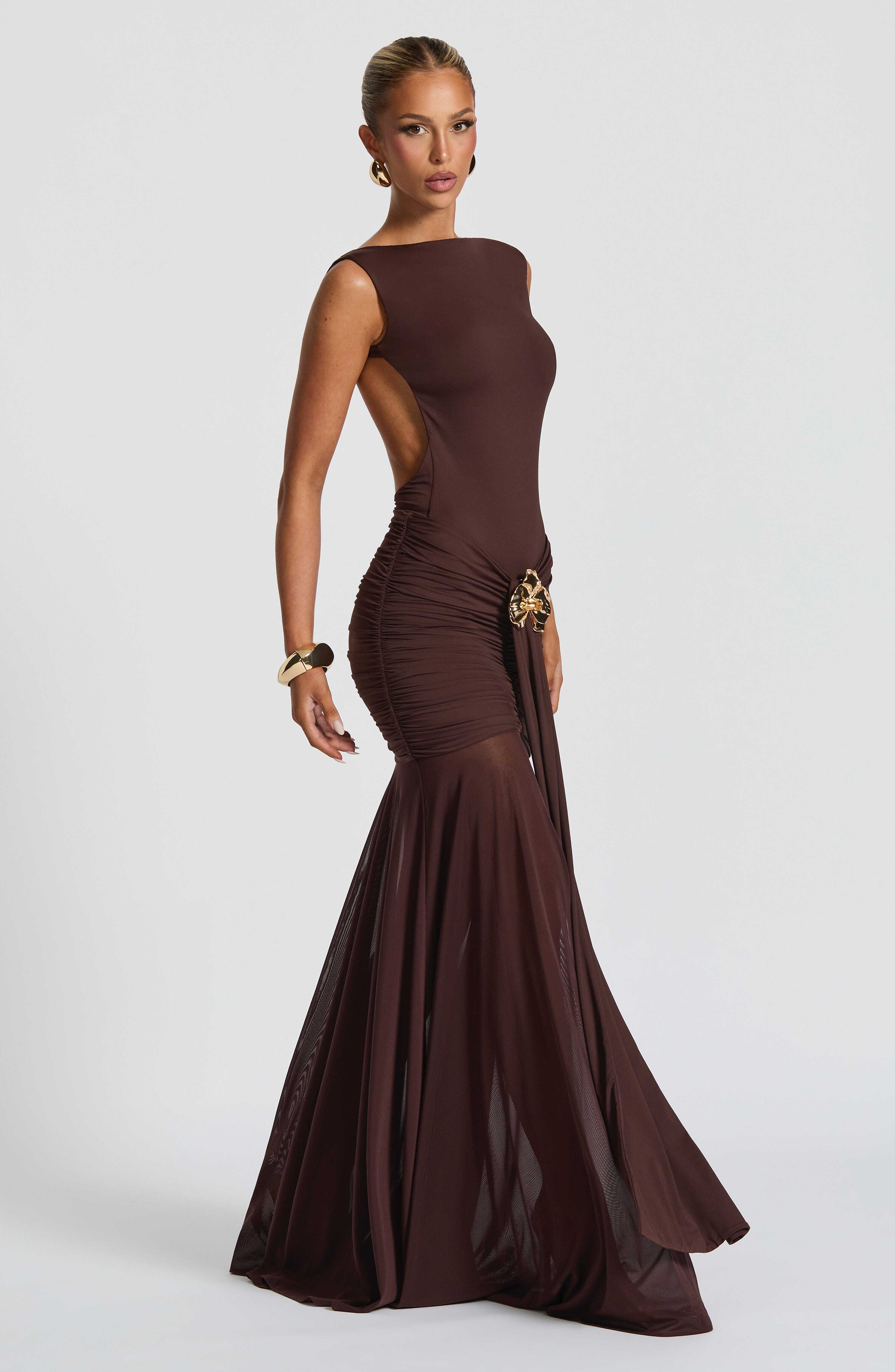 Fae Maxi Skirt - Plum Brown - Image 2