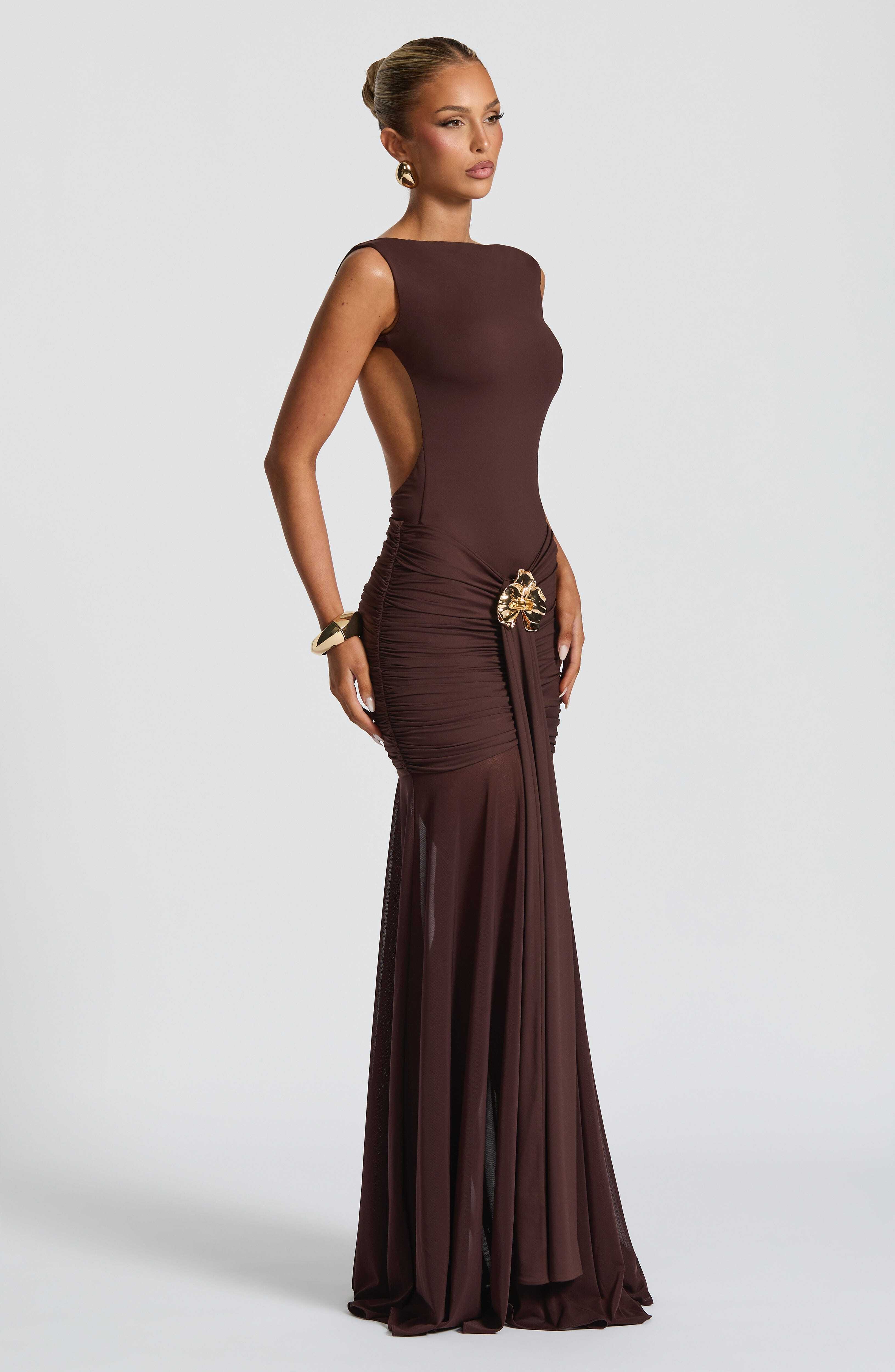 Fae Maxi Skirt - Plum Brown - Image 4