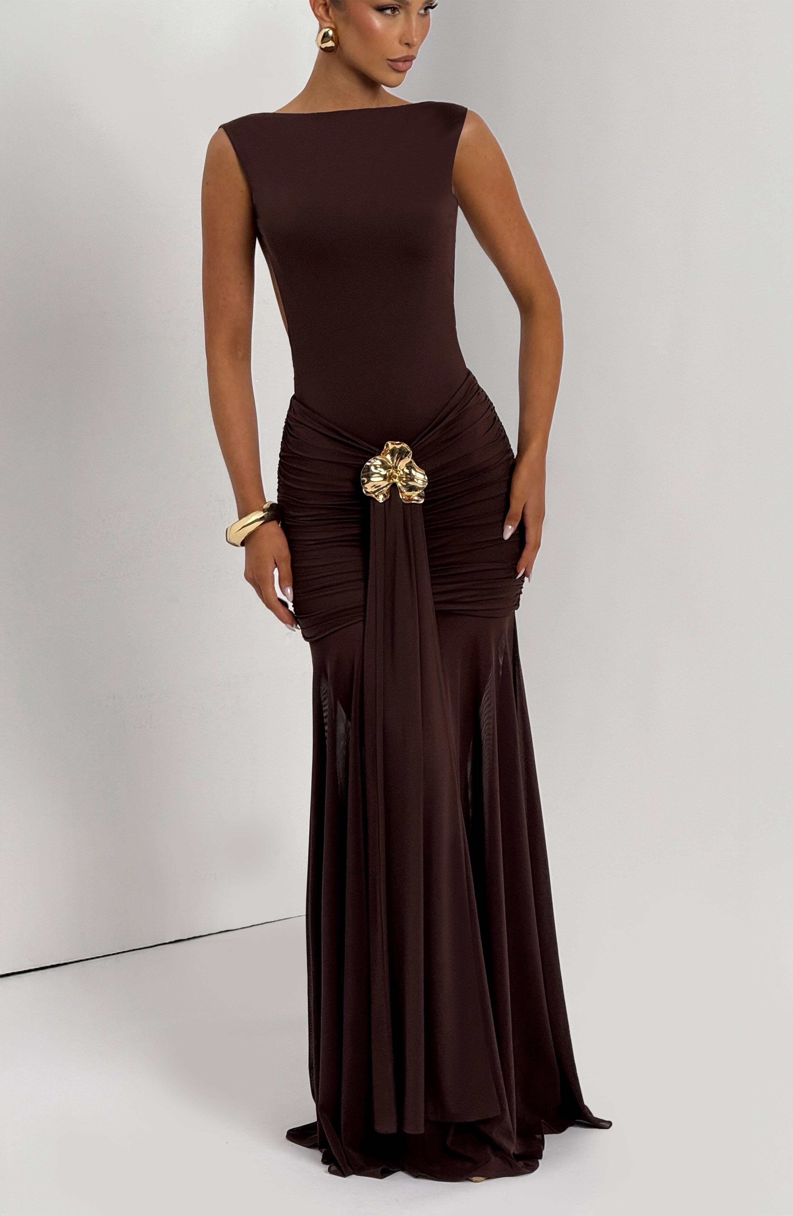 Fae Maxi Skirt - Plum Brown - Image 6