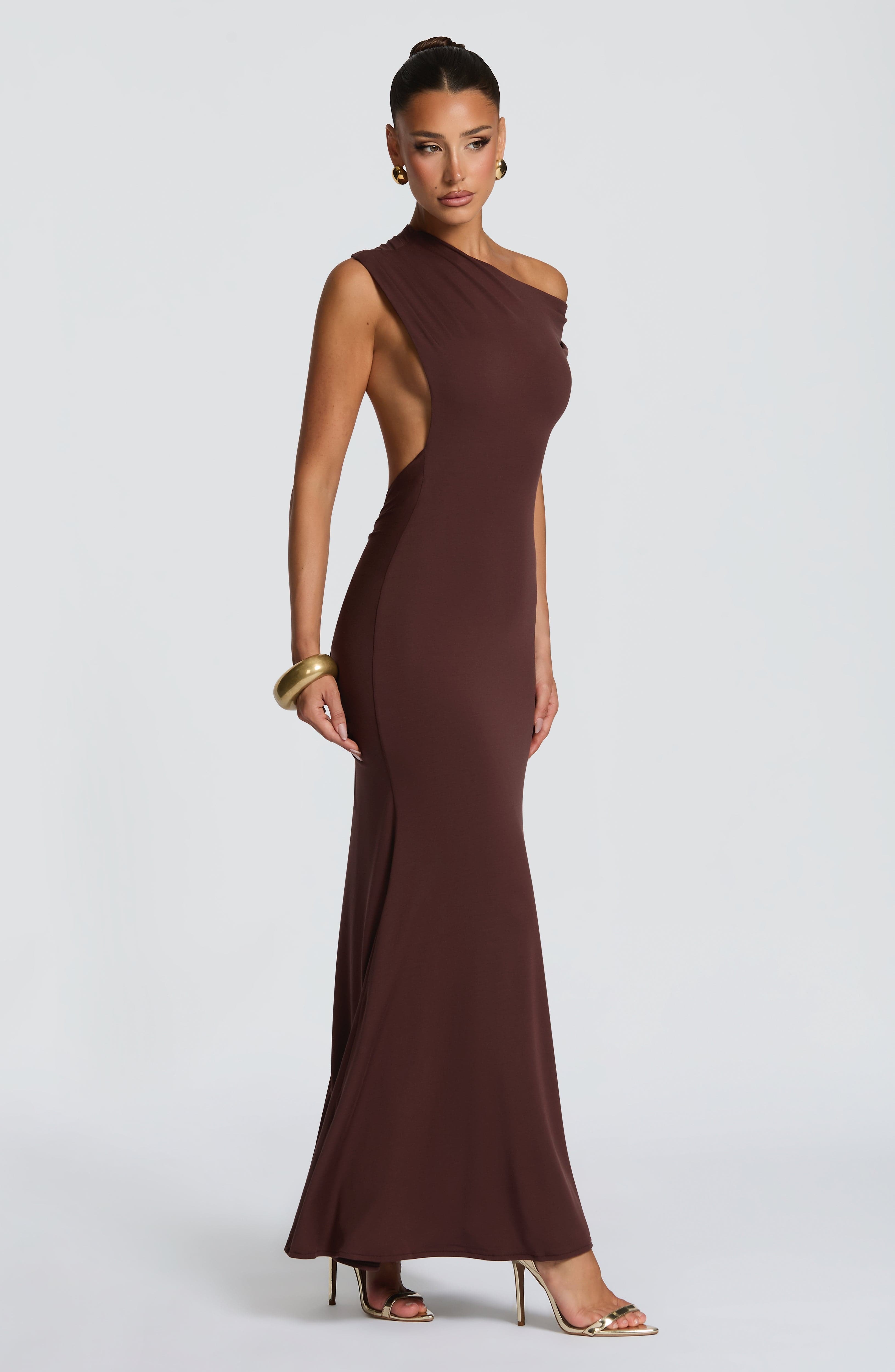 Fiora Maxi Dress - Plum Brown - Image 4