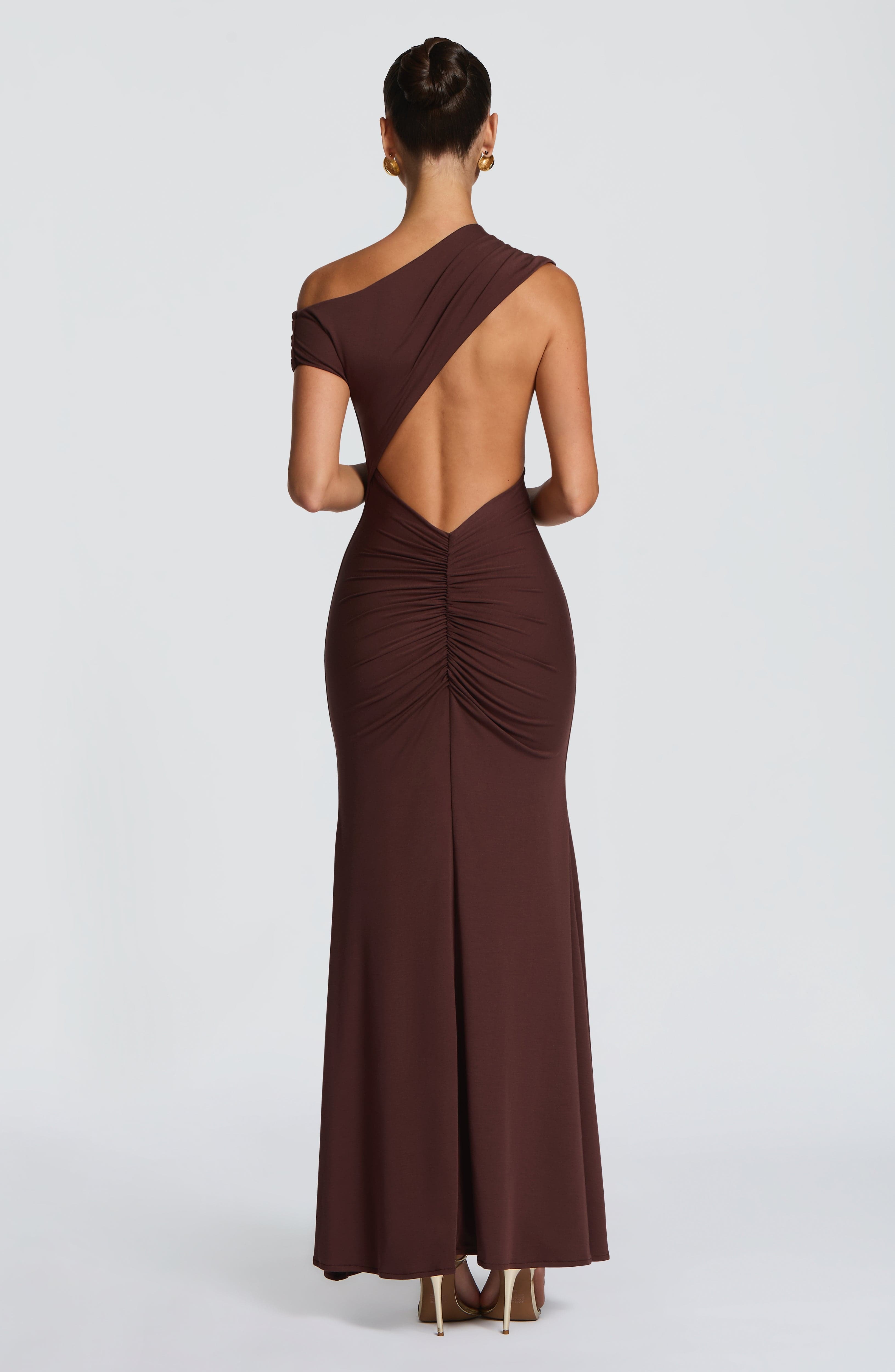 Fiora Maxi Dress - Plum Brown - Image 2
