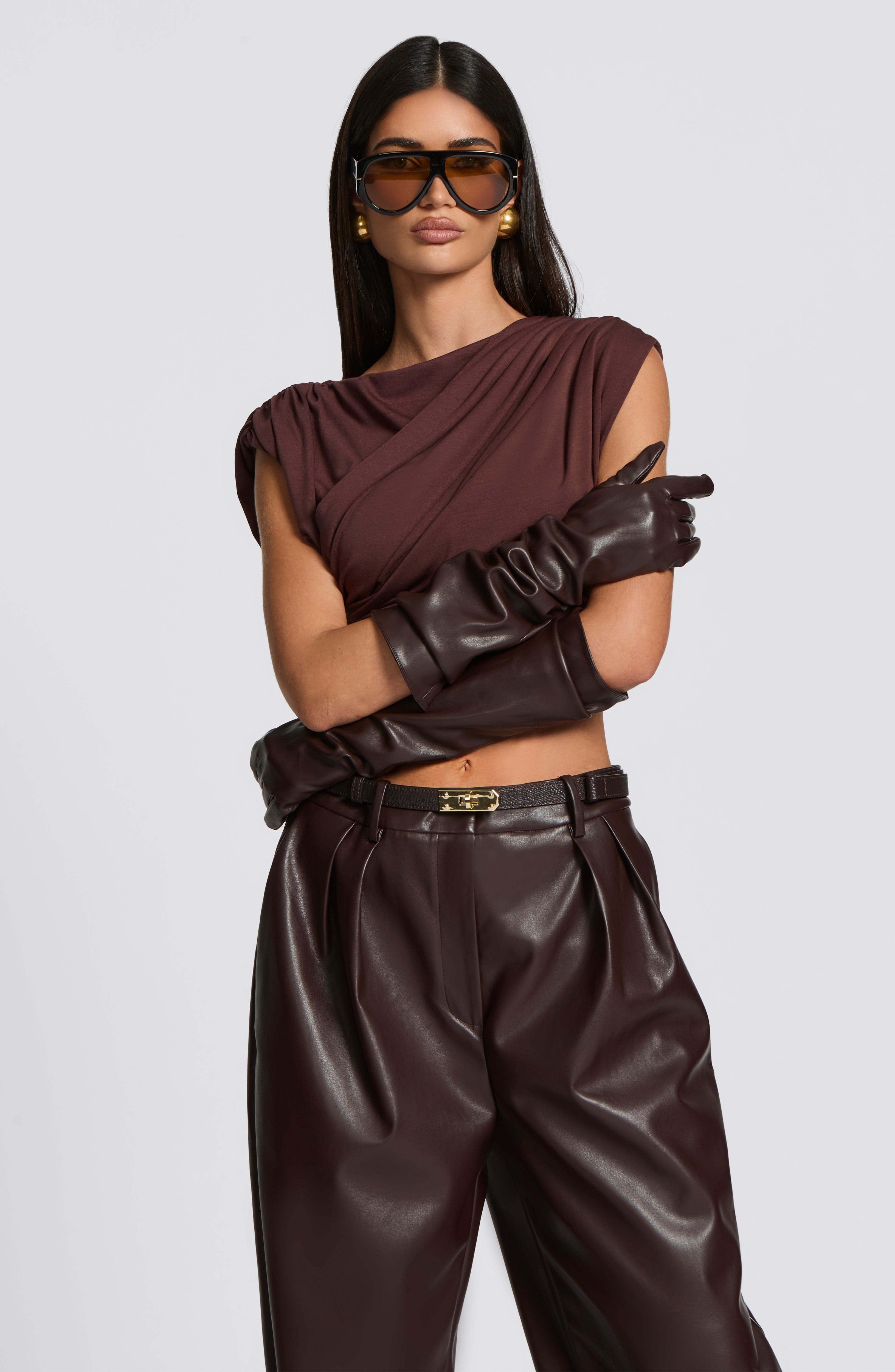 Frankie Gloves - Plum Brown - Image 3