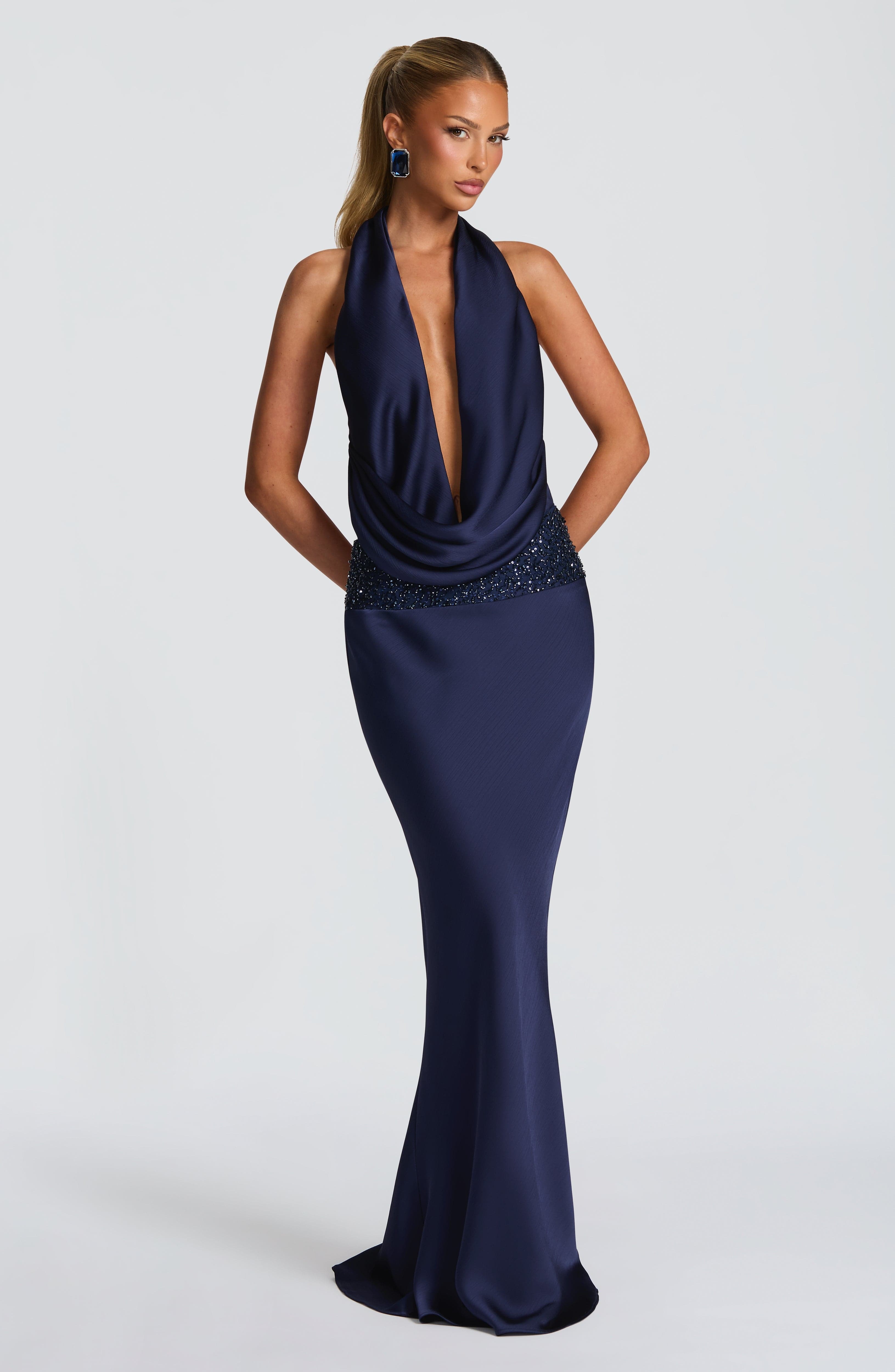 Ira Maxi Skirt - Navy - Image 7