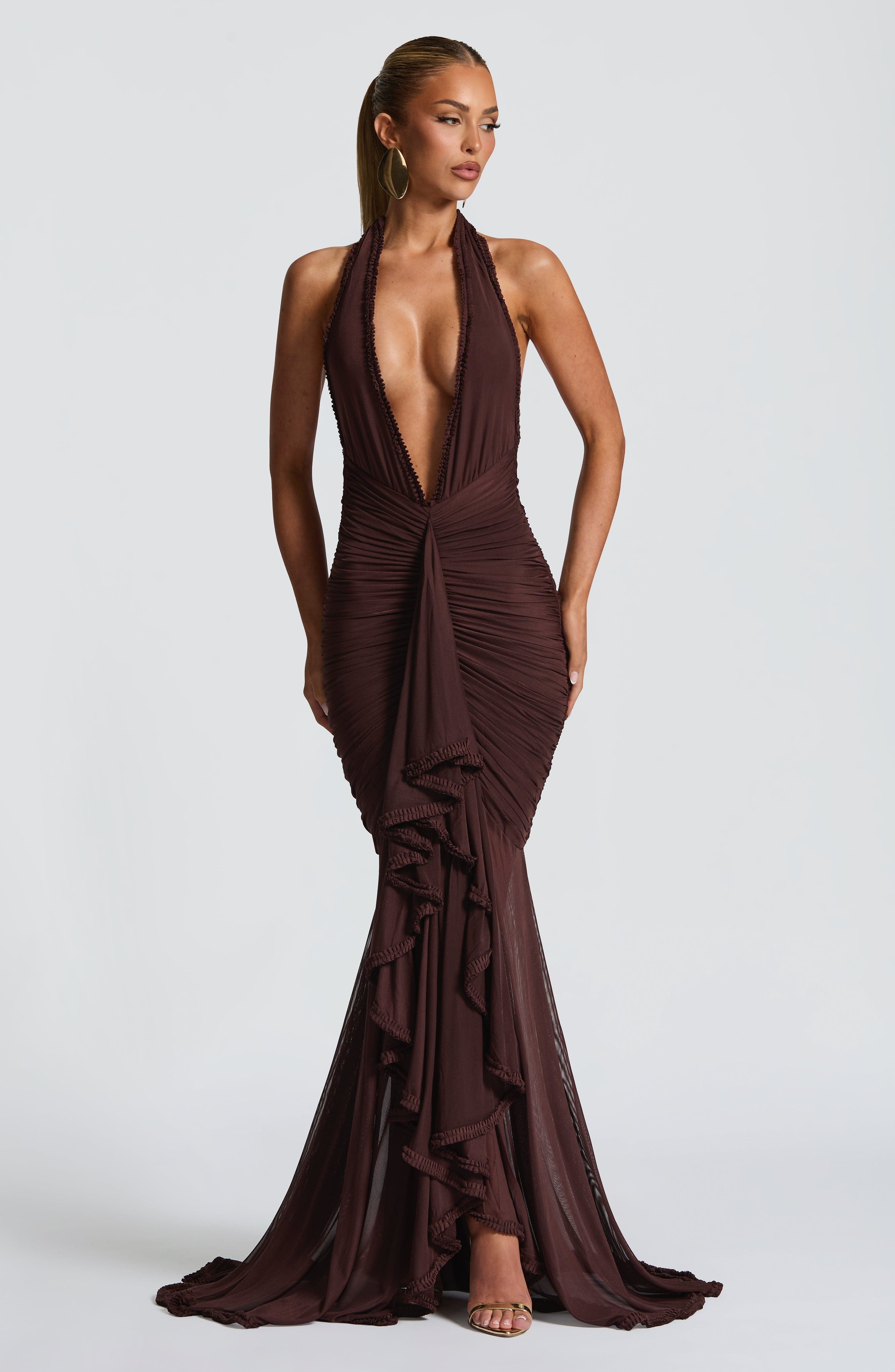 Janessa Maxi Dress - Plum Brown - Image 8