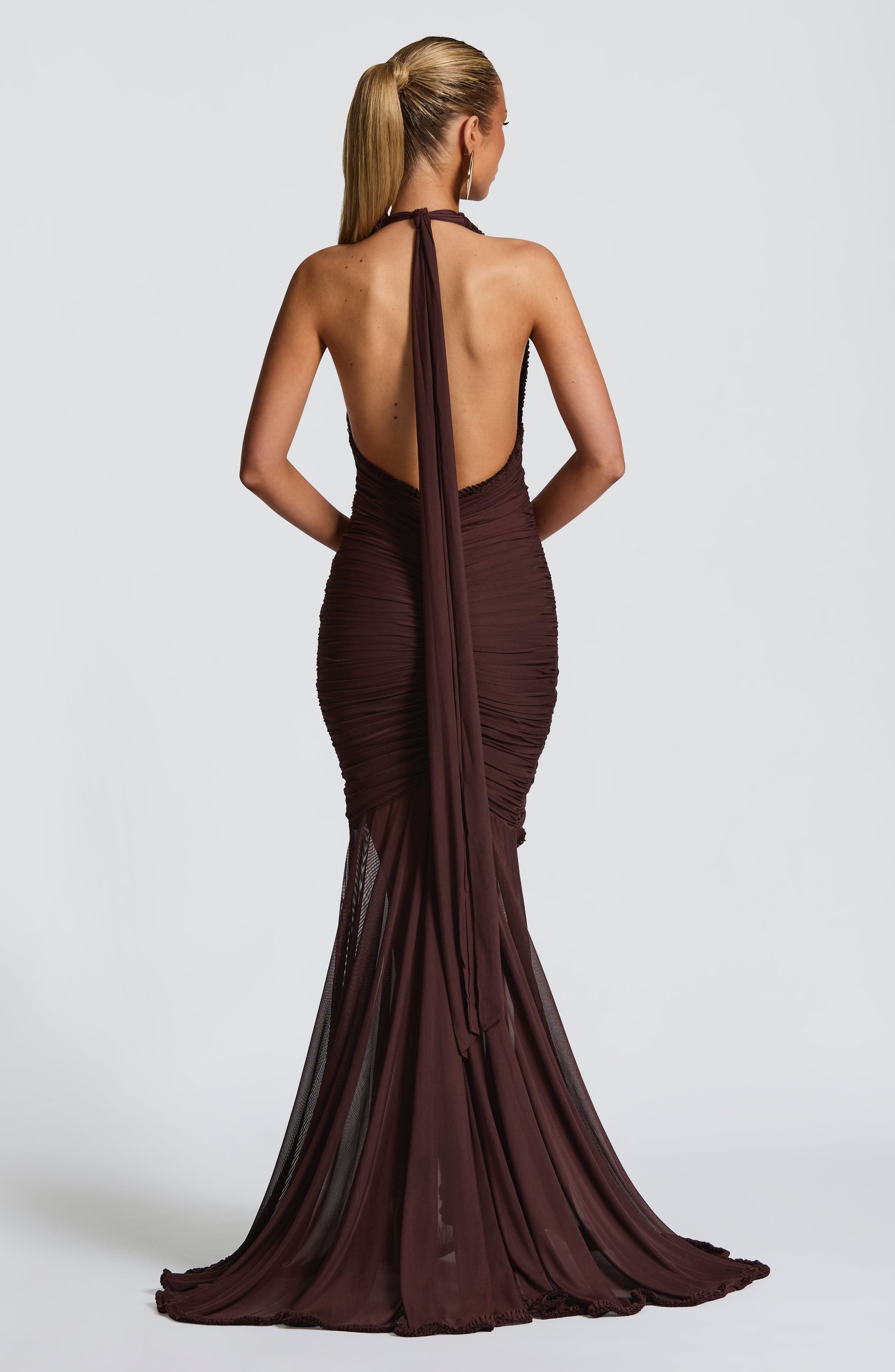 Janessa Maxi Dress - Plum Brown - Image 2