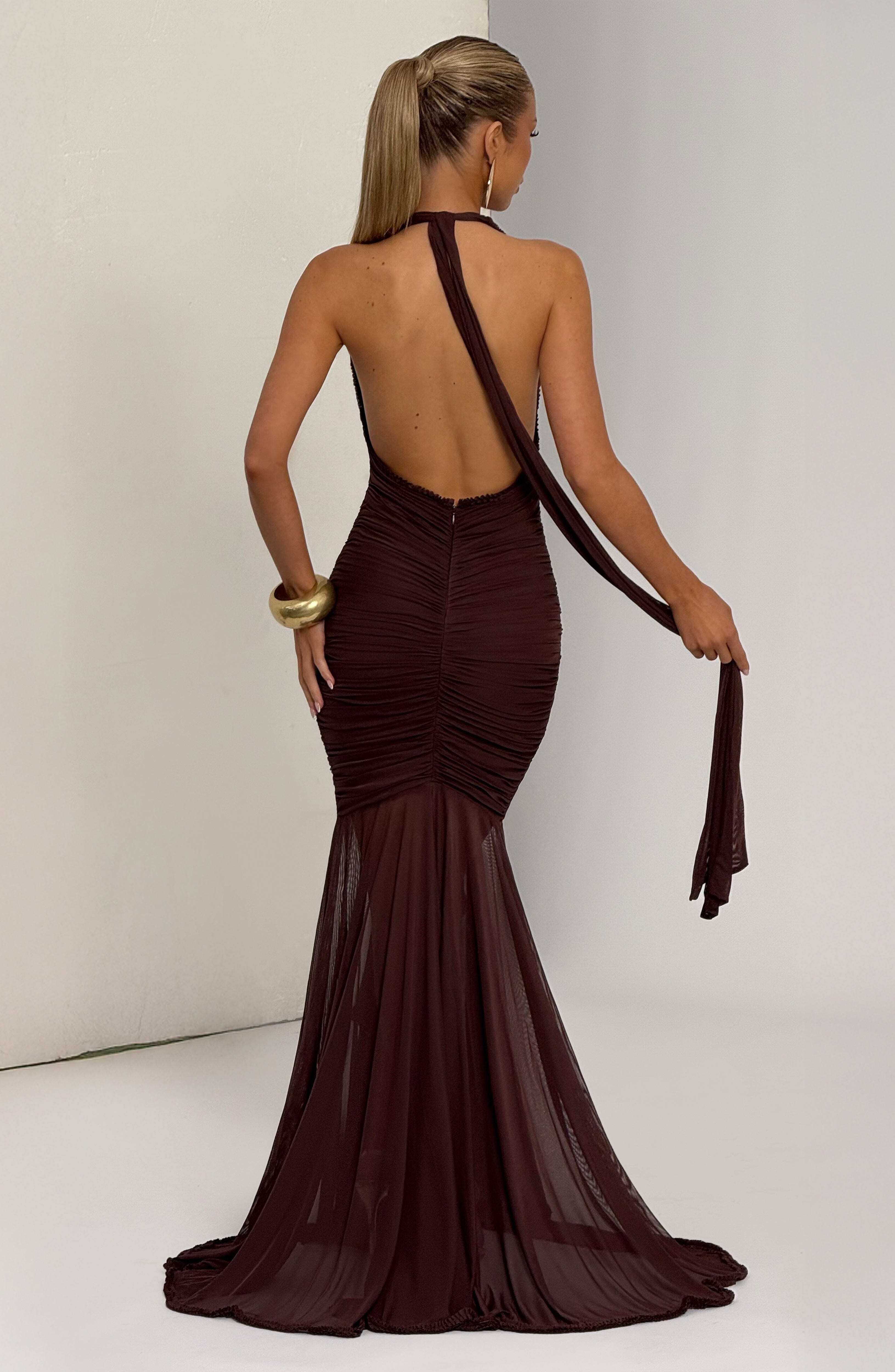 Janessa Maxi Dress - Plum Brown - Image 9