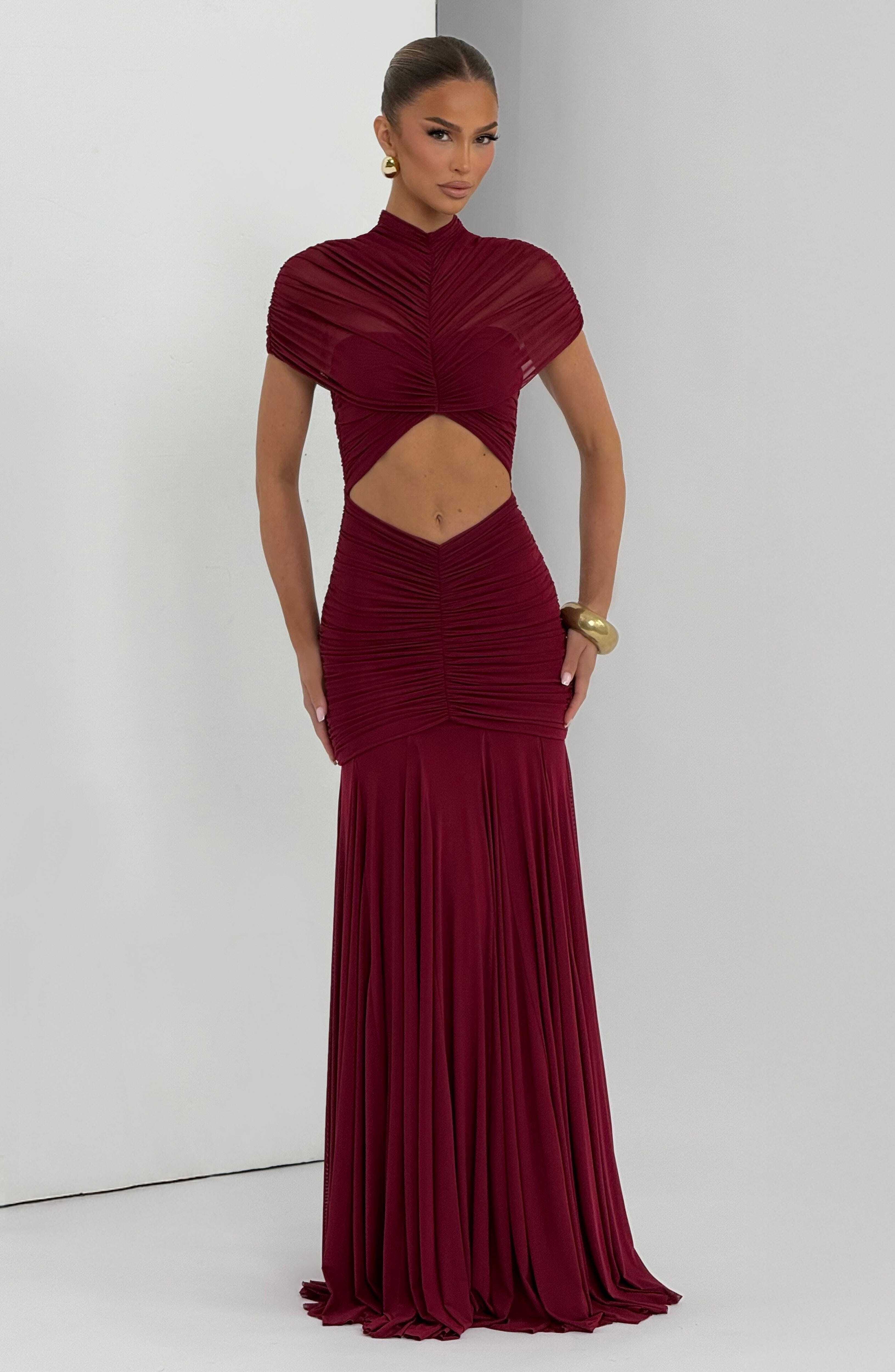 Jaya Maxi Dress - Burgundy - Image 9