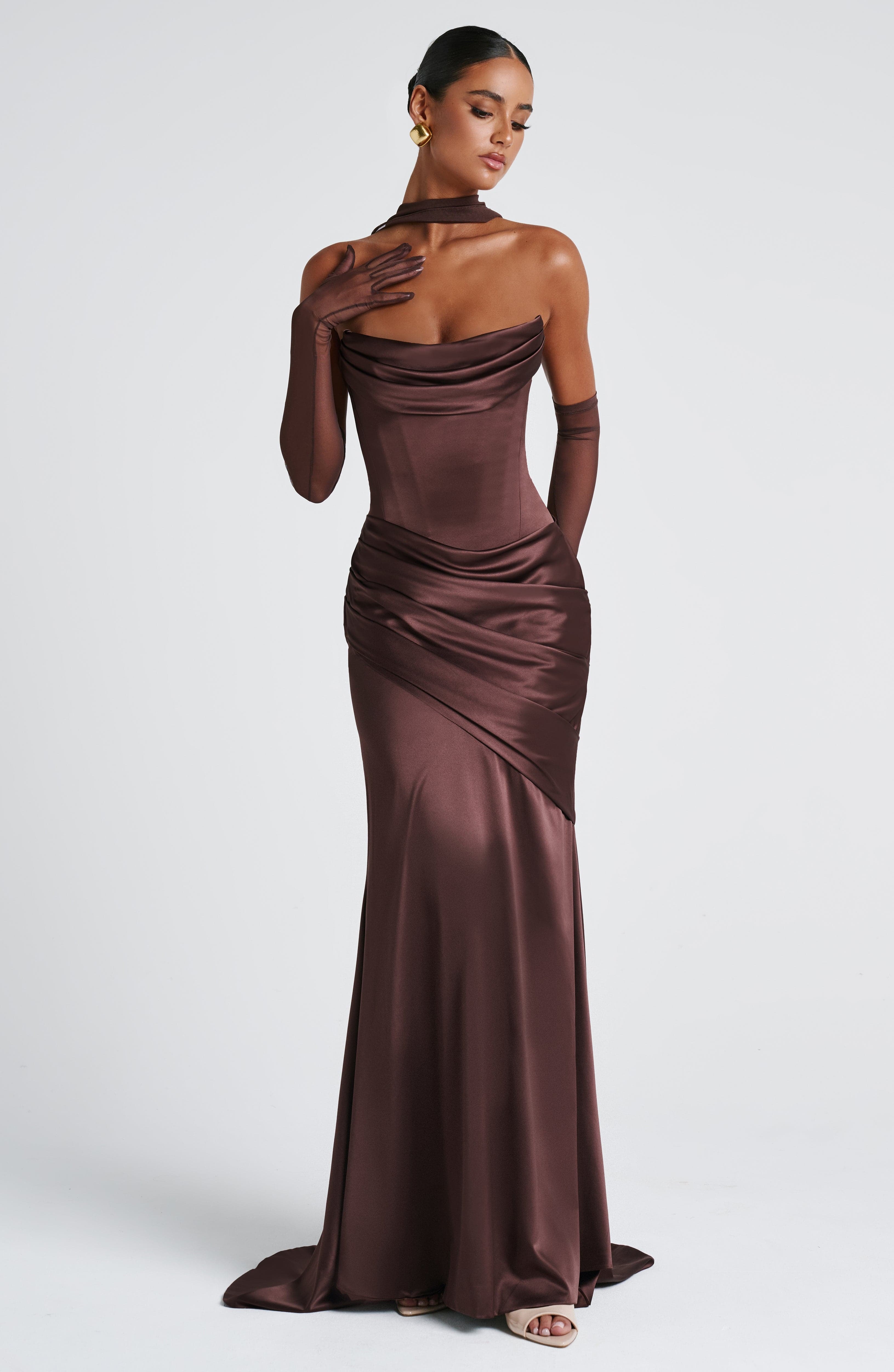 Kensington Maxi Dress - Plum Brown - Image 3