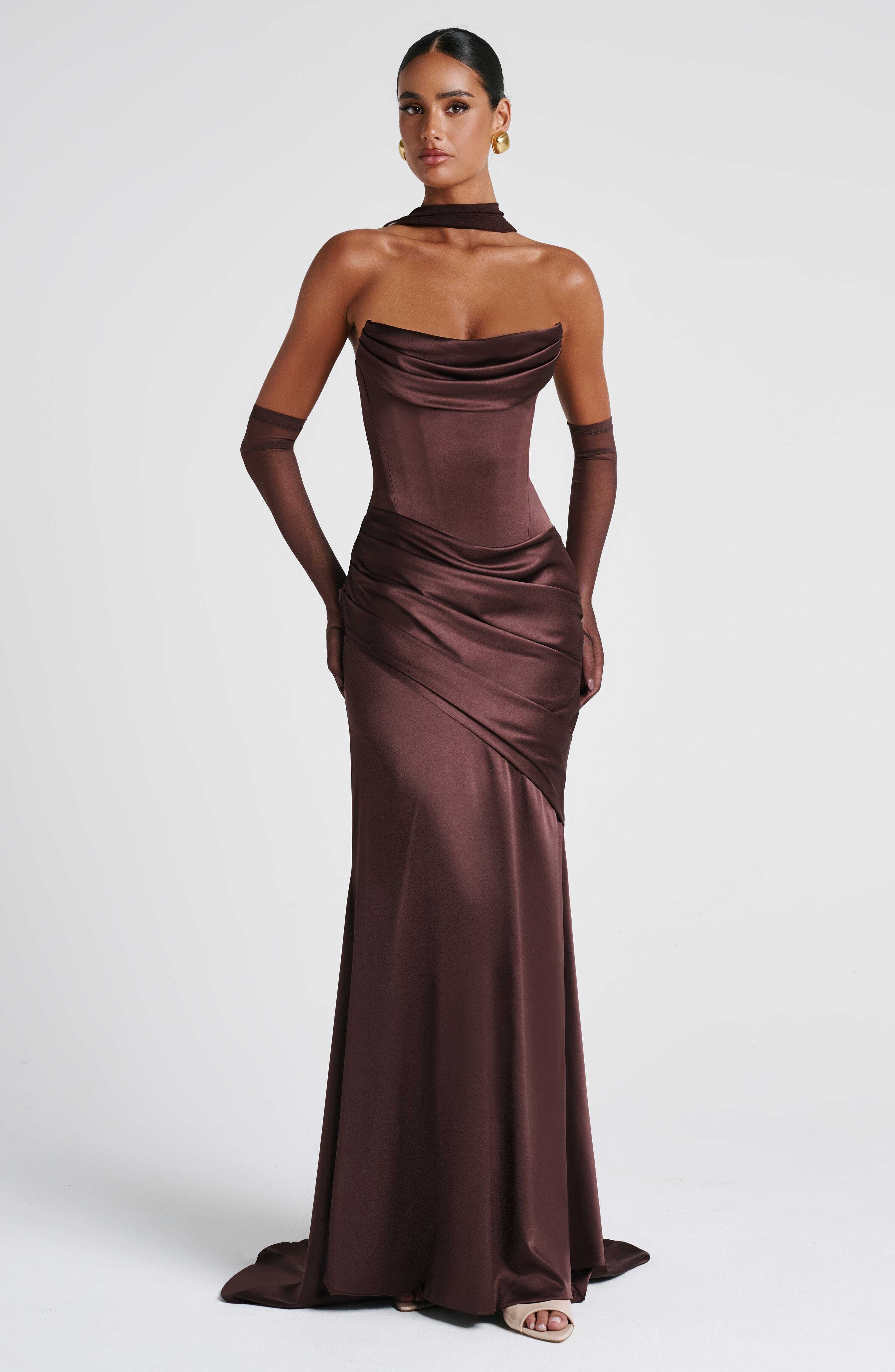 Kensington Maxi Dress - Plum Brown - Image 10