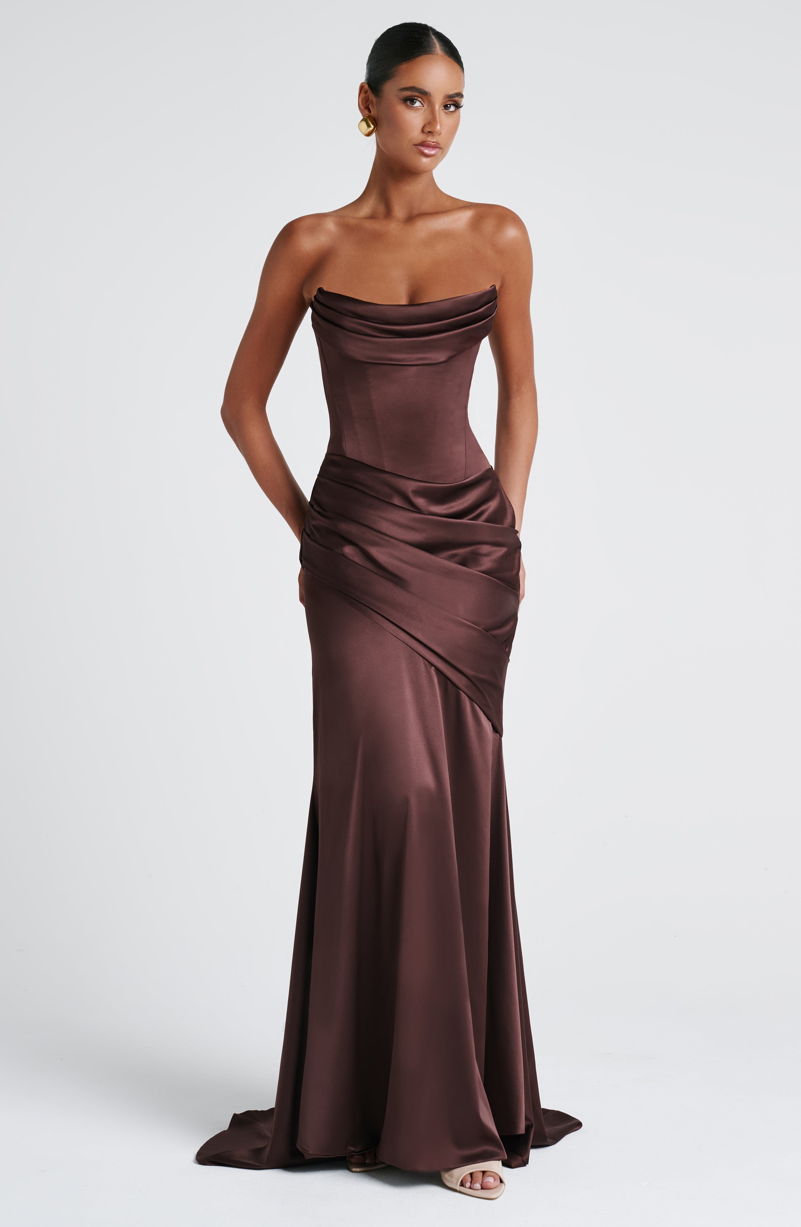 Kensington Maxi Dress - Plum Brown - Image 12