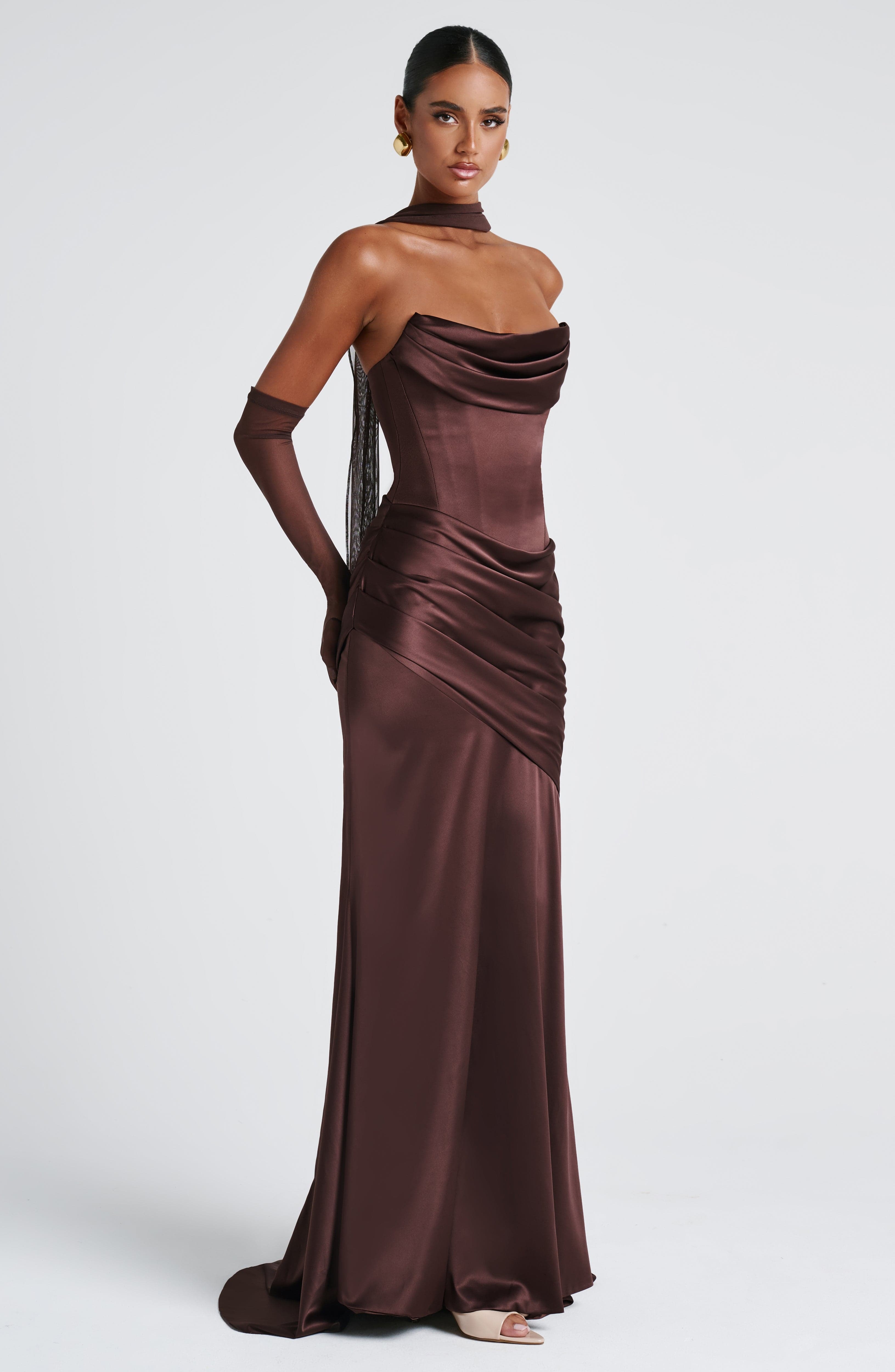 Kensington Maxi Dress - Plum Brown - Image 6