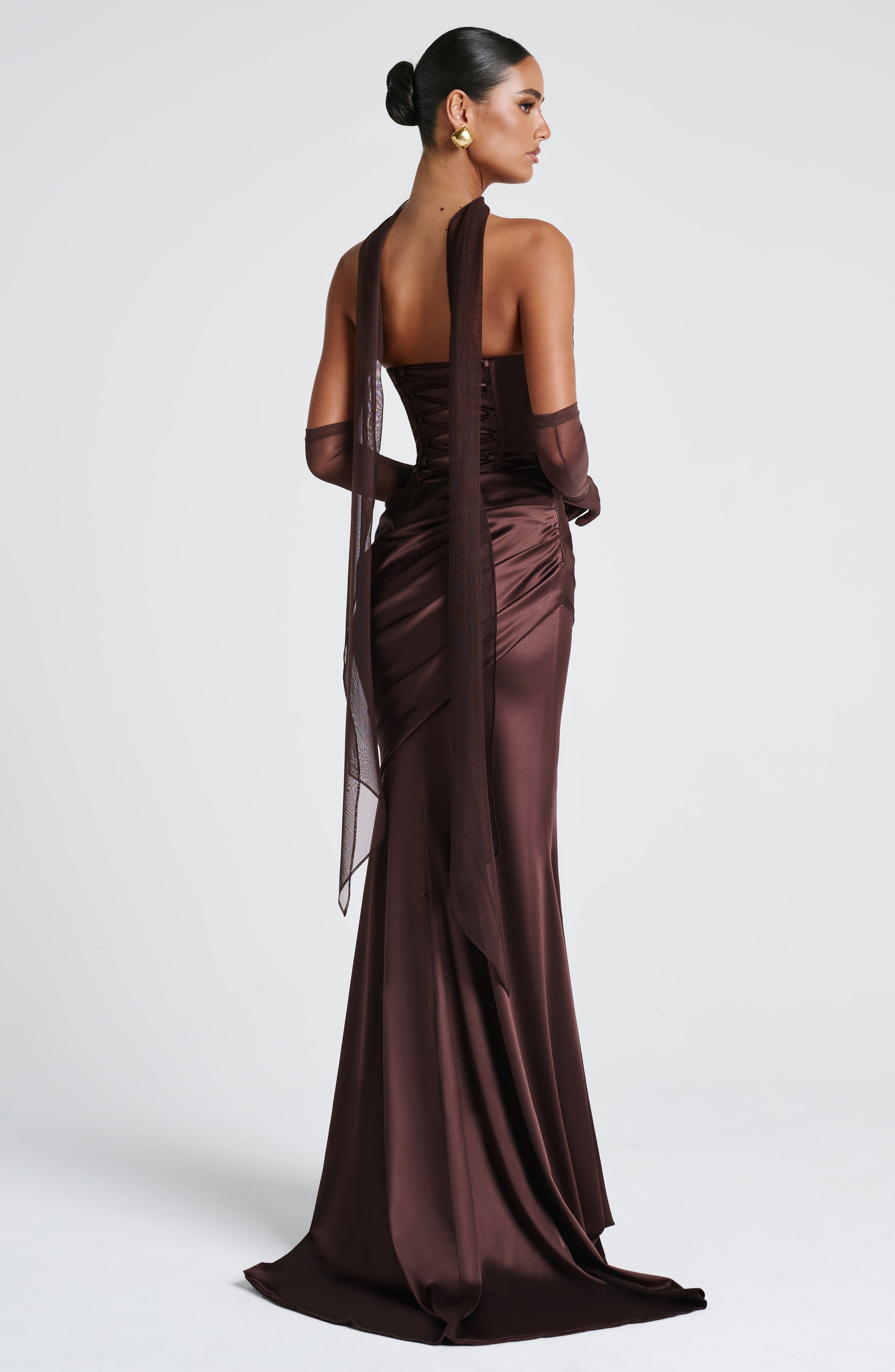 Kensington Maxi Dress - Plum Brown - Image 11