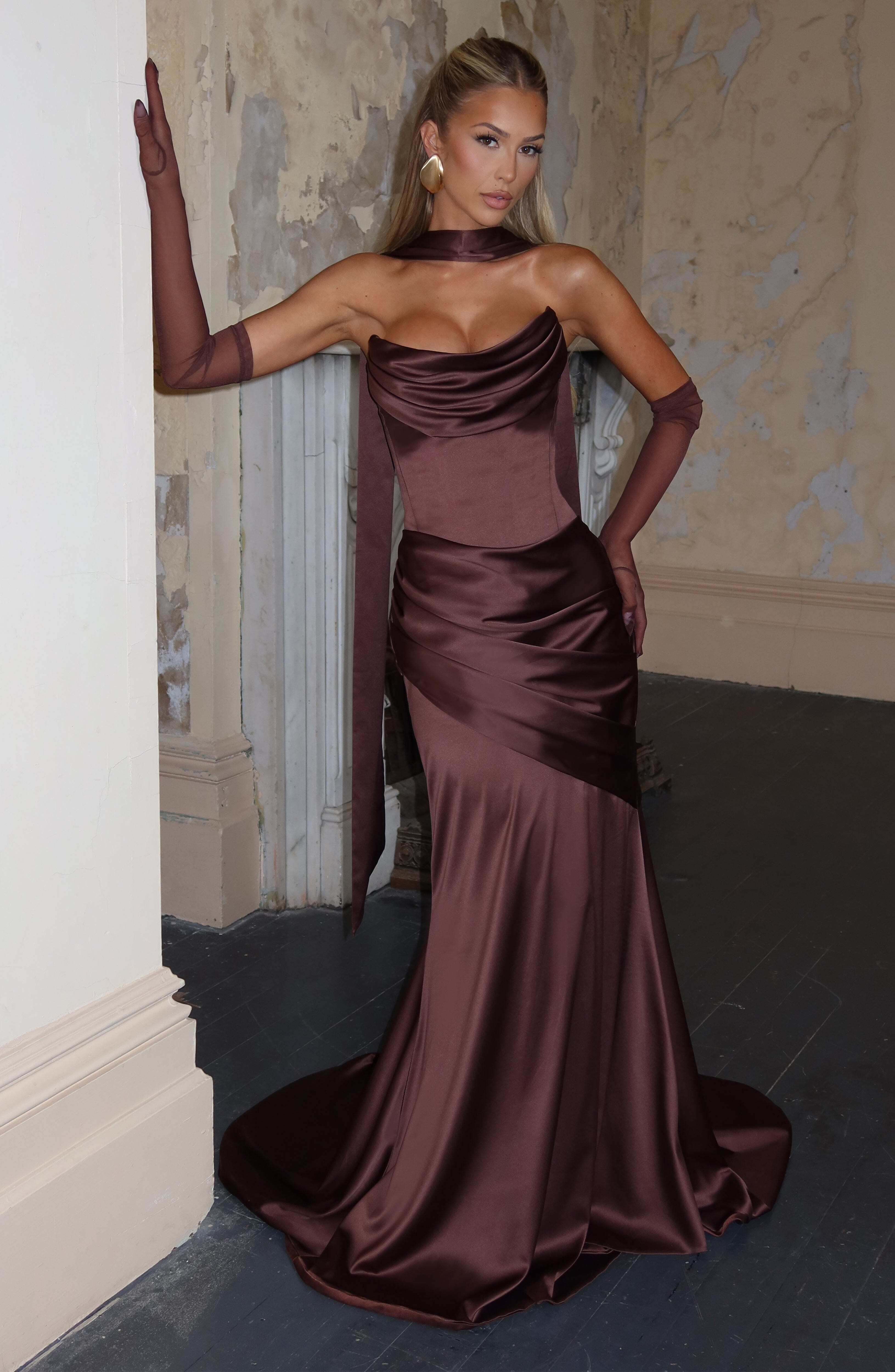 Kensington Maxi Dress - Plum Brown - Image 2