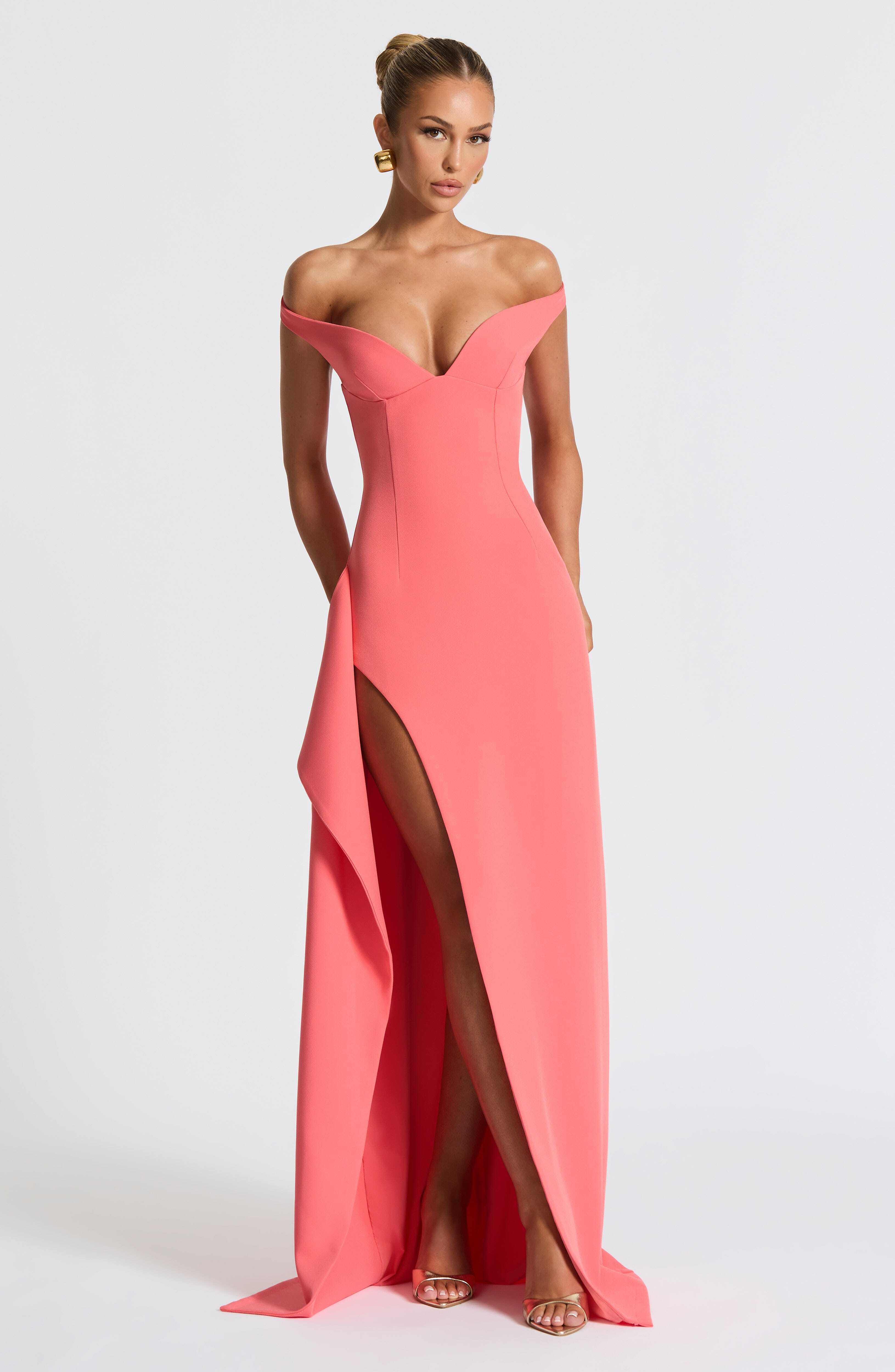 Khalesia Maxi Dress - Coral Pink