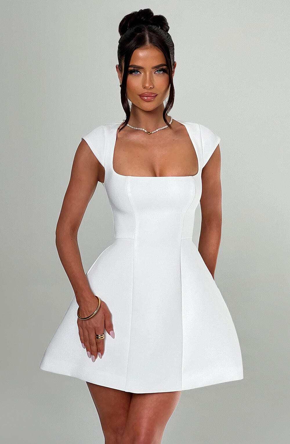 Lena Mini Dress - Ivory - Image 7