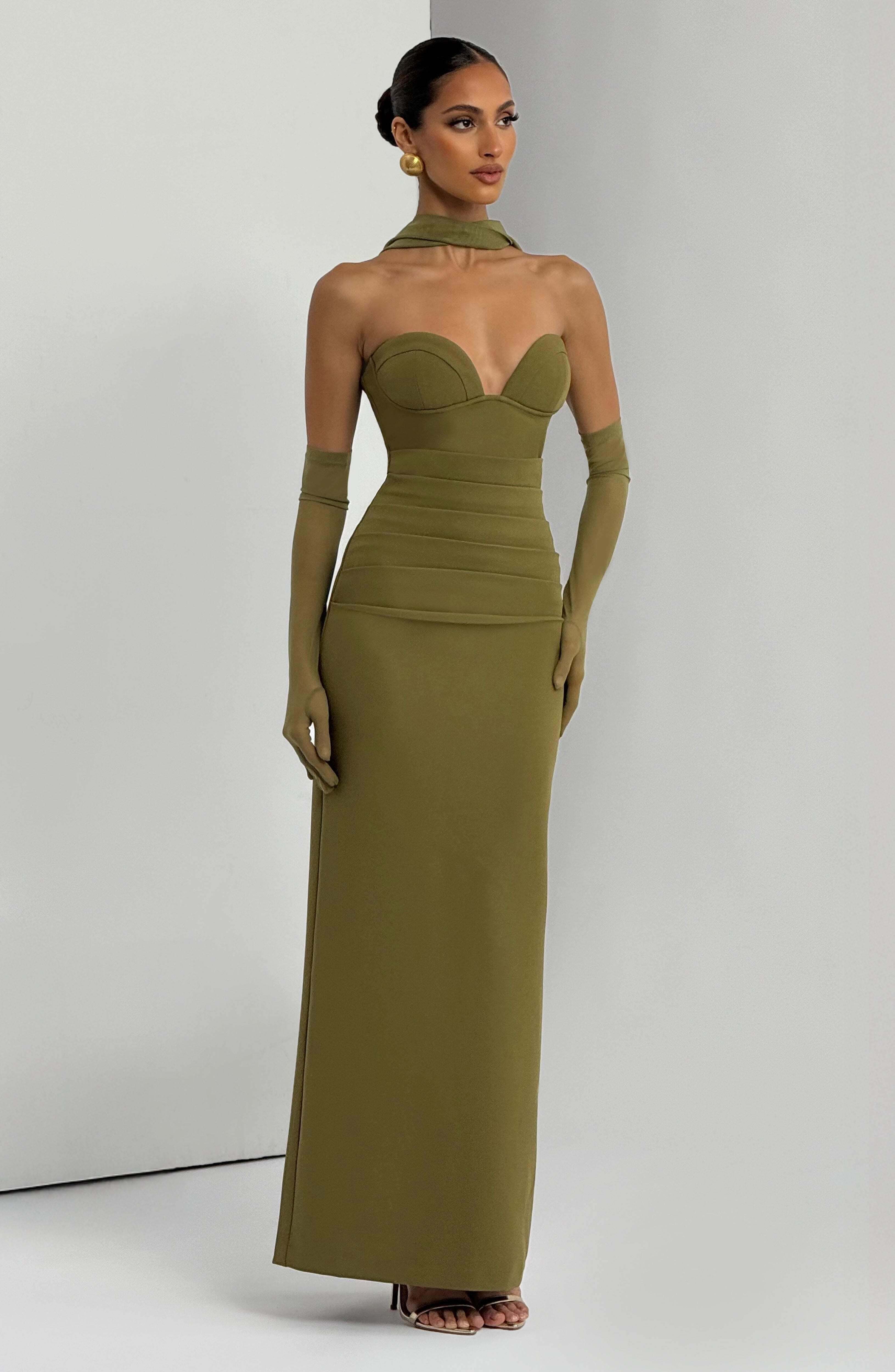Lindsey Maxi Dress - Deep Olive - Image 6