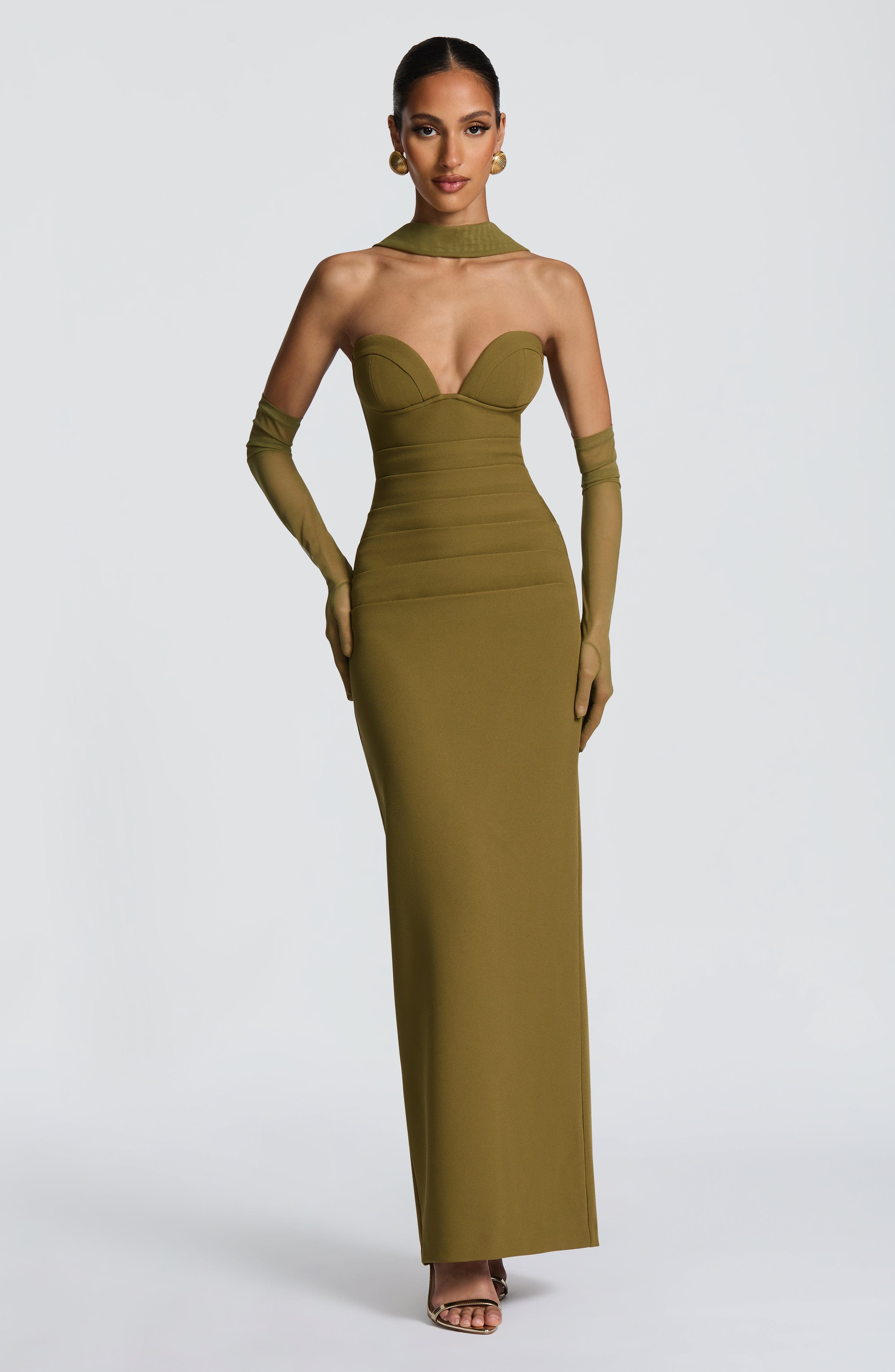 Lindsey Maxi Dress - Deep Olive - Image 8