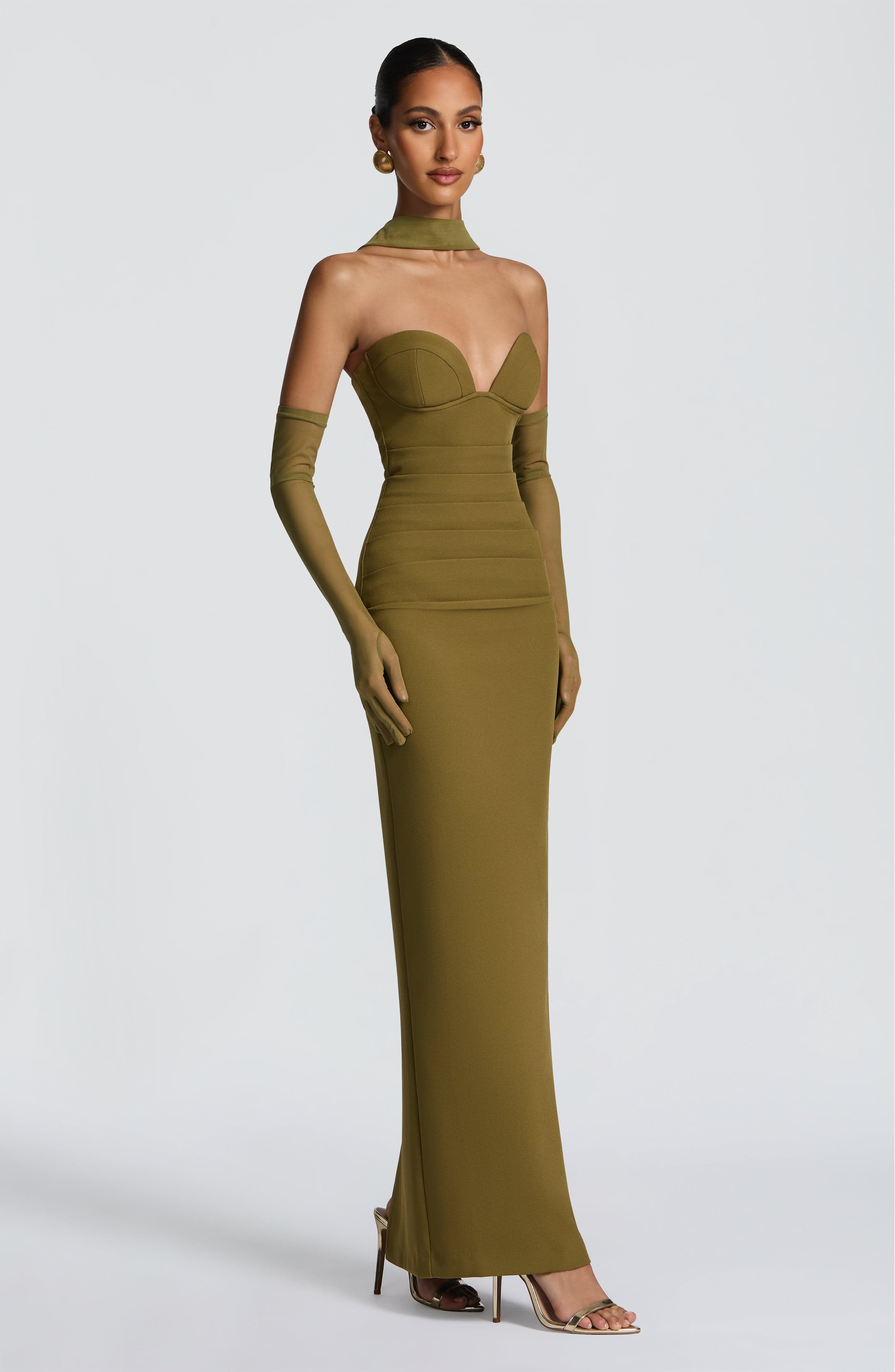 Lindsey Maxi Dress - Deep Olive - Image 4