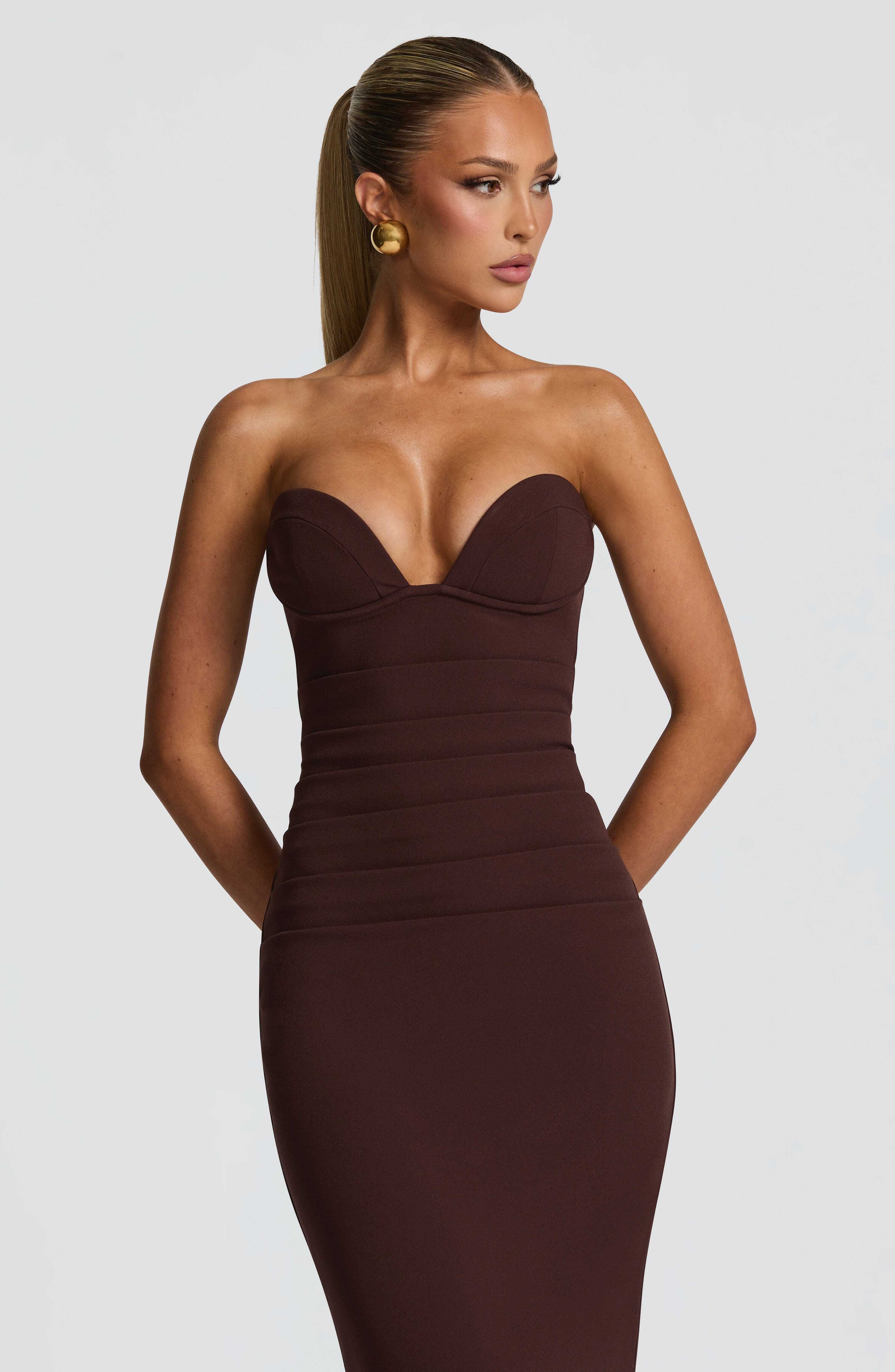 Lindsey Maxi Dress - Plum Brown - Image 4
