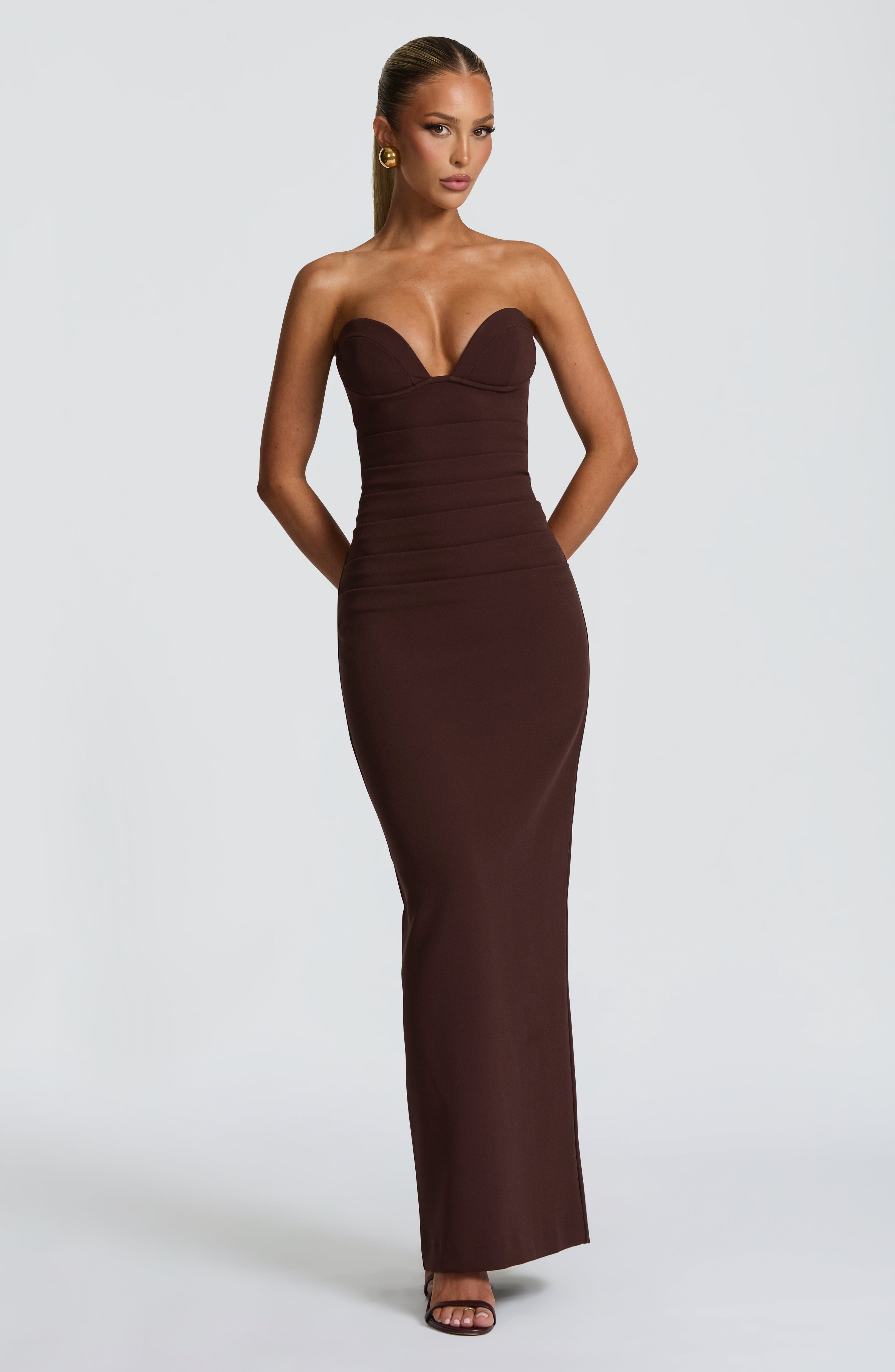 Lindsey Maxi Dress - Plum Brown - Image 11