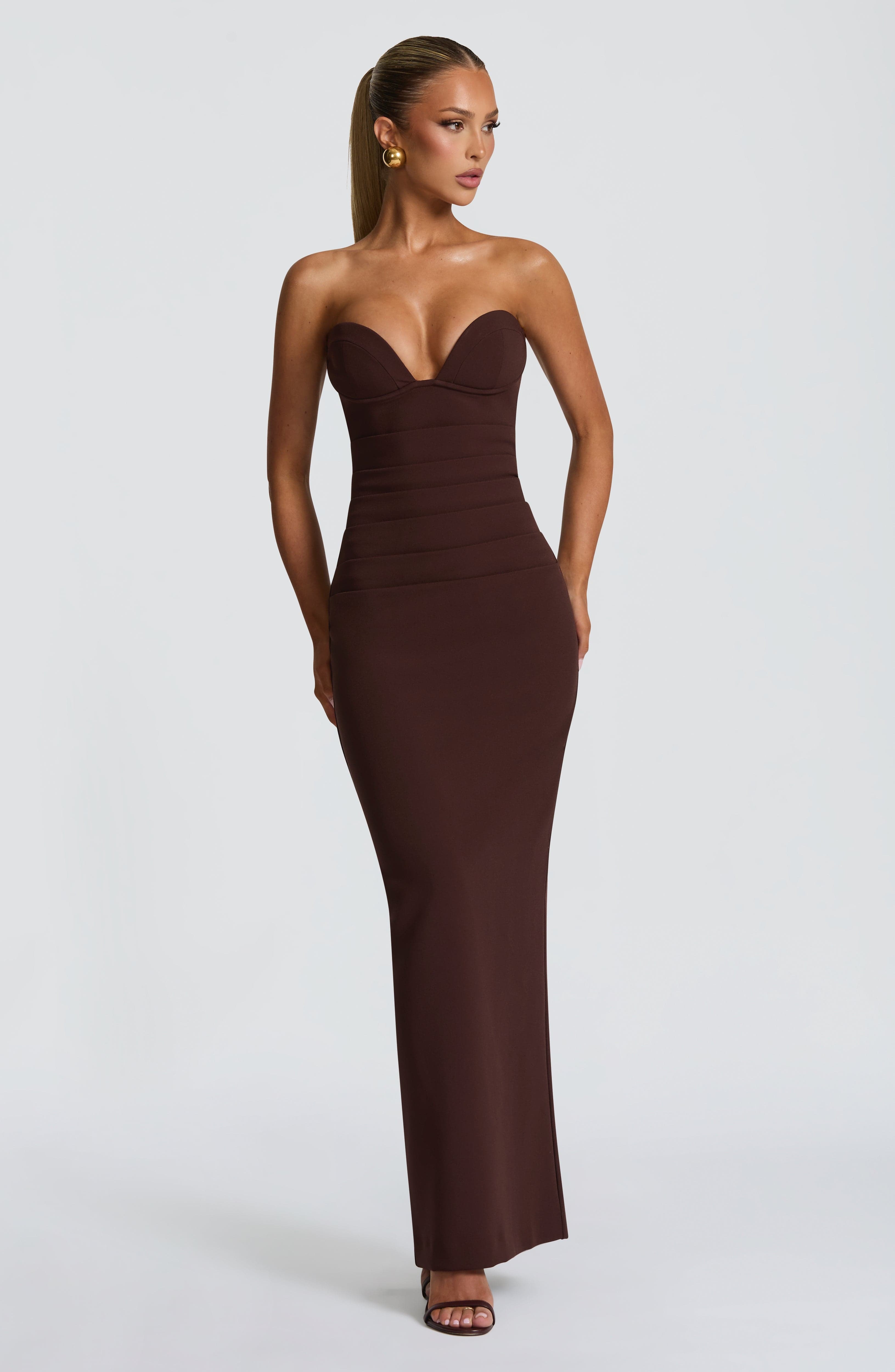 Lindsey Maxi Dress - Plum Brown - Image 3