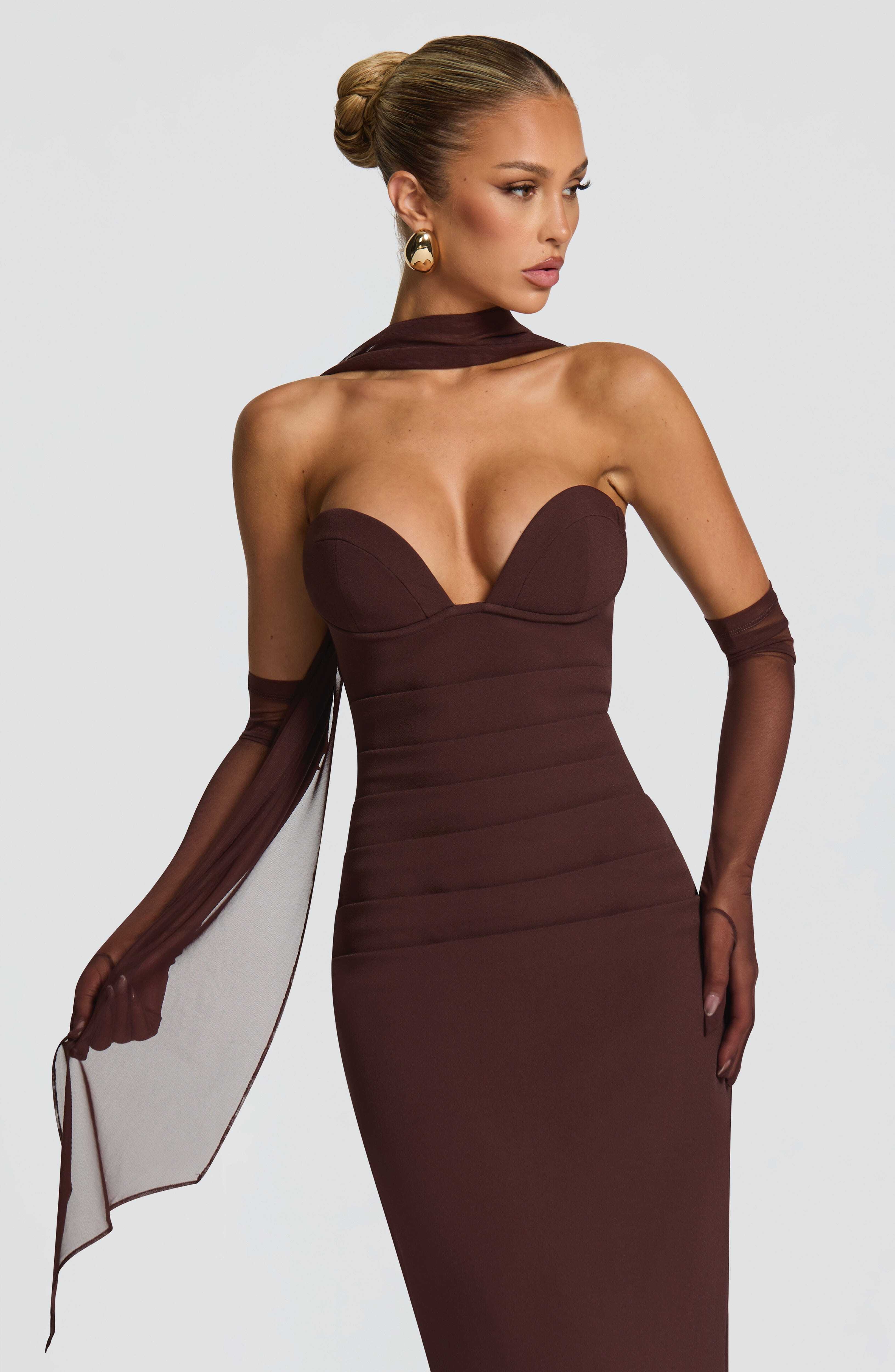 Lindsey Maxi Dress - Plum Brown - Image 7